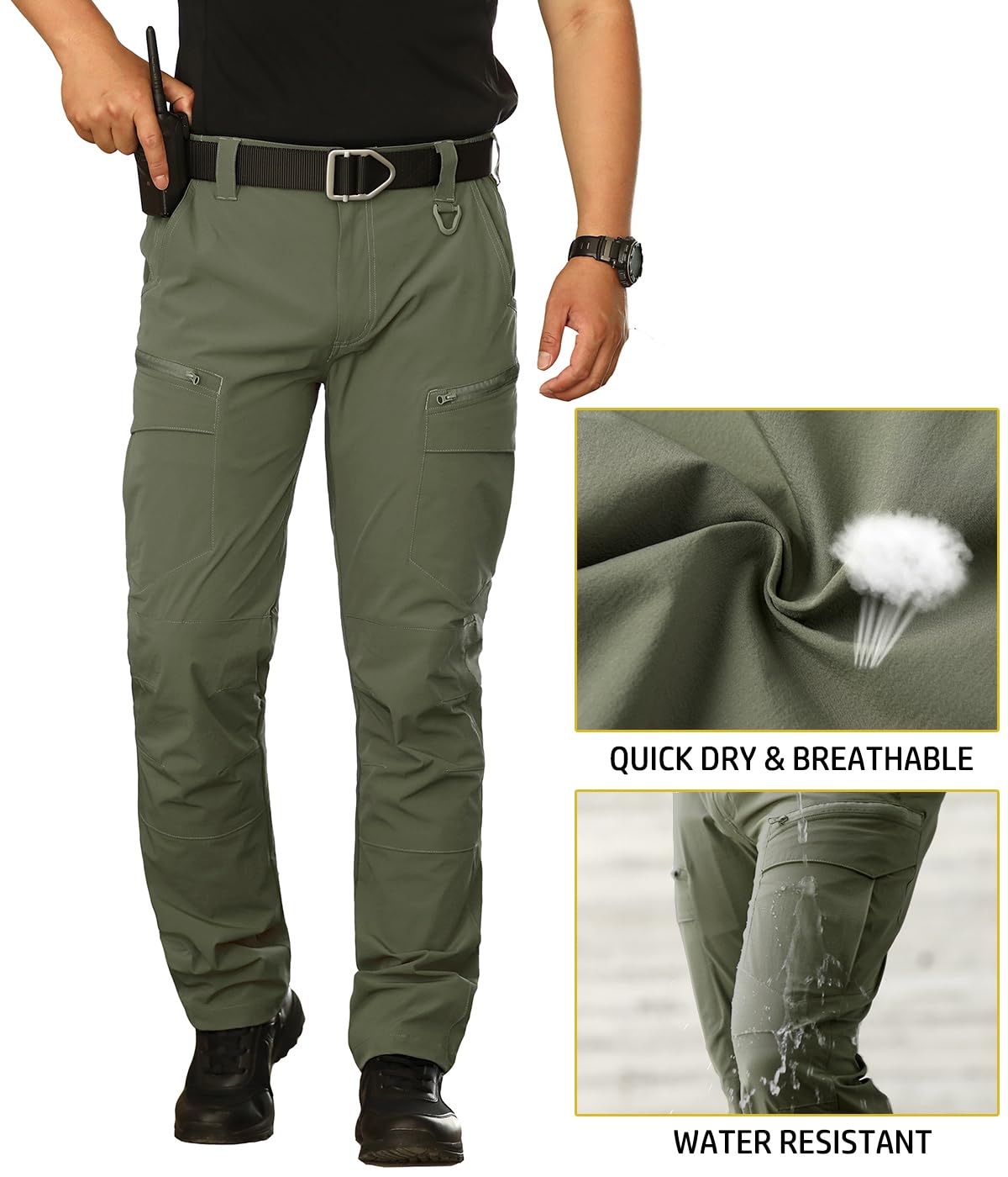 NAVEKULL Men's Lightweight Tactical Hiking Pants - Quick Dry, Stretchable, Multi-Pocket Outdoor Cargo Pants for Hiking, Camping & Work | Durable & Comfortable Tactical Trousers