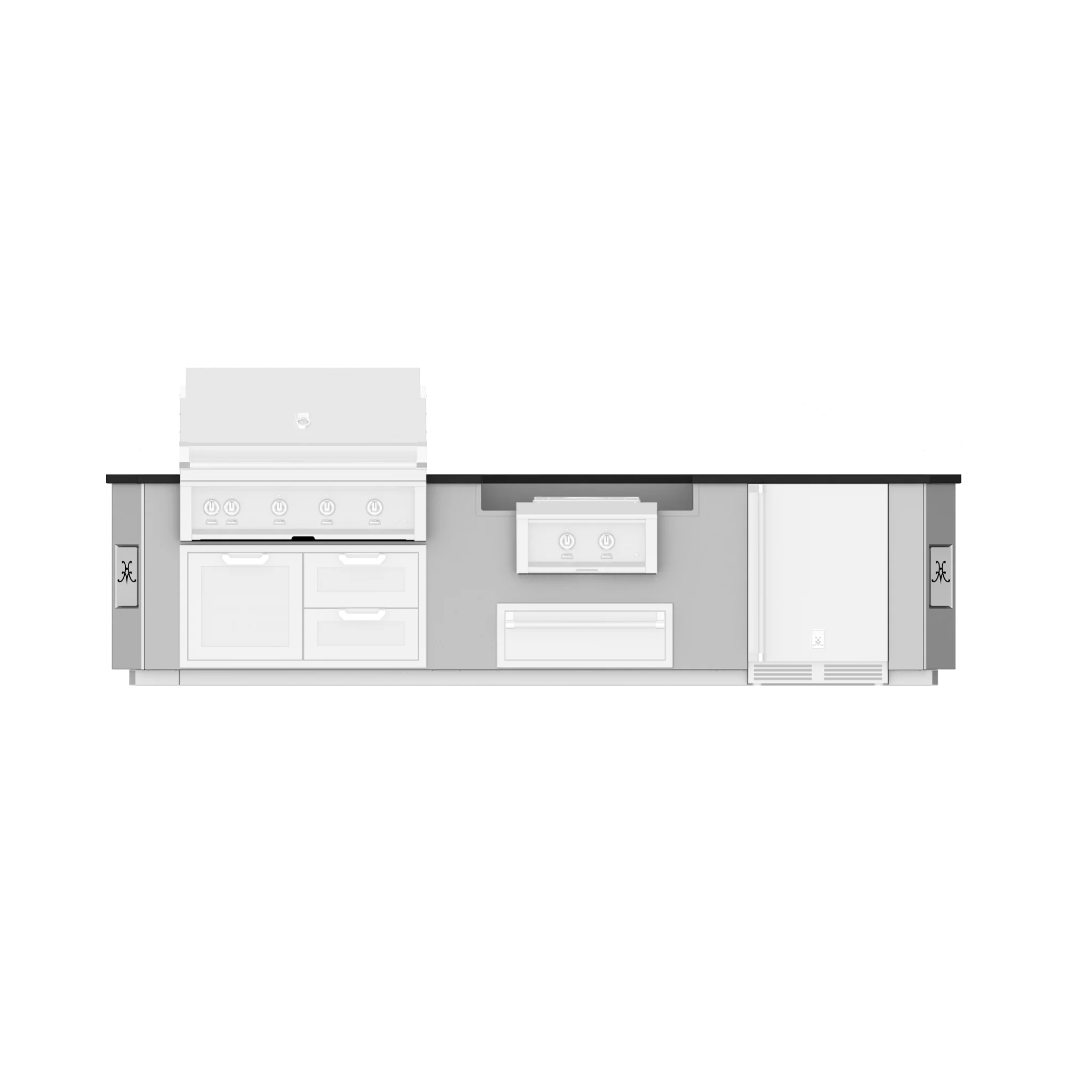 Hestan GESP12 12 Ft. GE Series Kitchen Island with Power Burner Cutout - Premium Stainless Steel Commercial Cooking Station for Restaurants & Home Kitchens