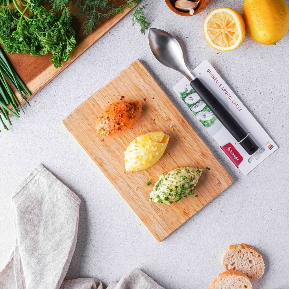 Ventures Triangle Green Grip Large Quenelle Spoon - Premium Kitchen Utensil for Ice Cream, Sorbet & Dessert Serving