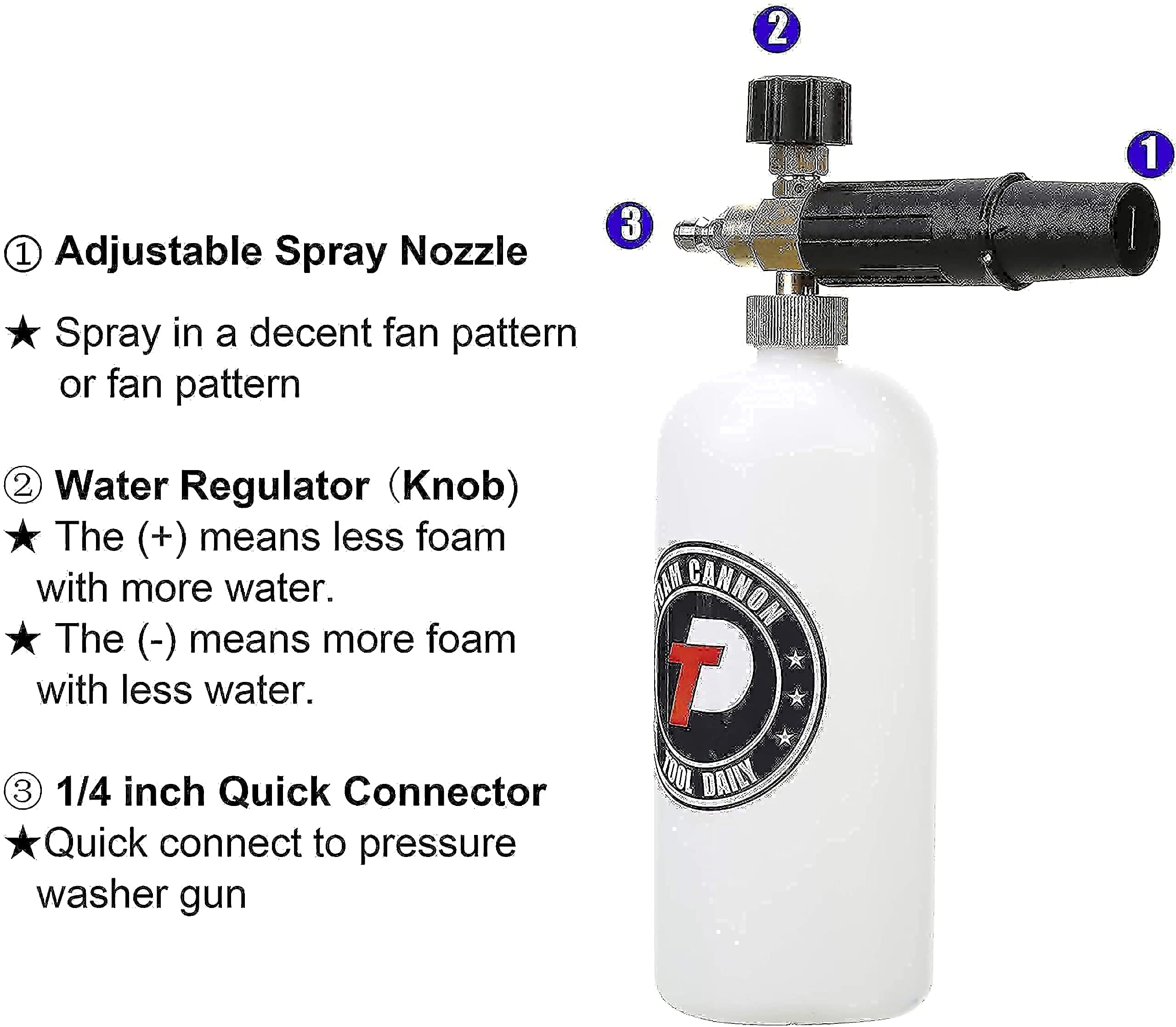15 Inch Pressure Washer Surface Cleaner Attachment with Wheels - Short Pressure Washer Gun & Foam Cannon Combo for Driveway, Deck, and Patio Cleaning