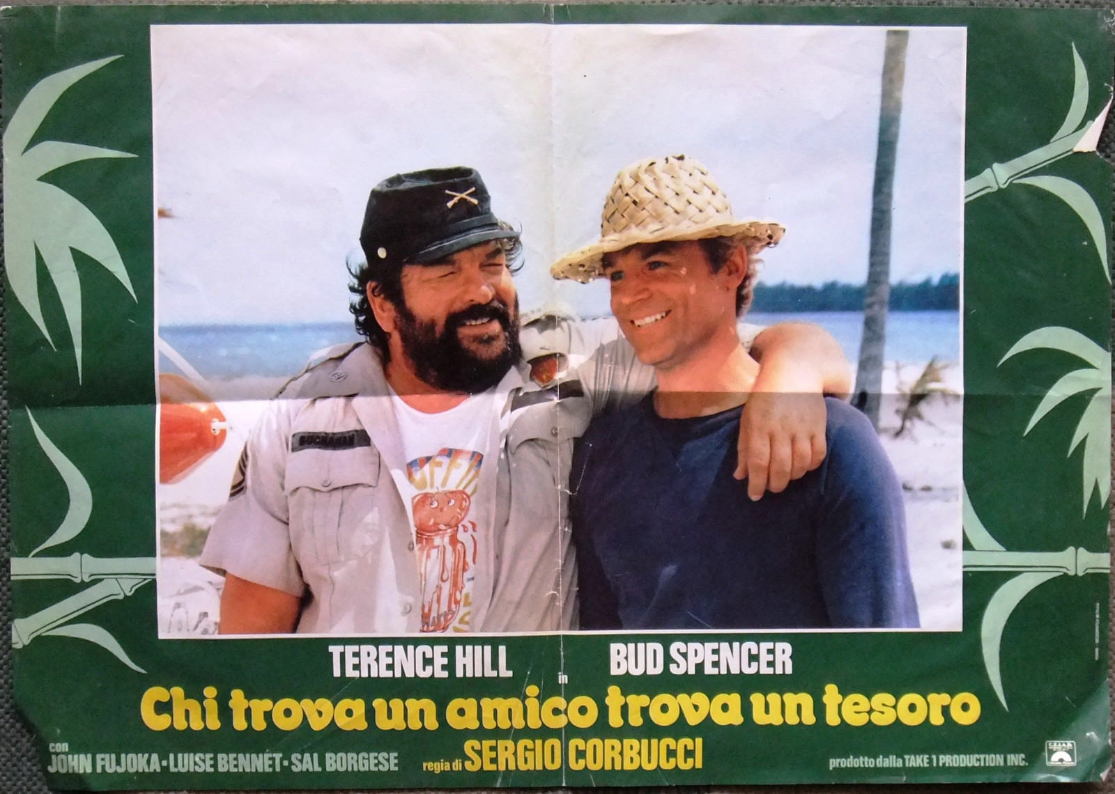 Vintage Italian Movie Poster Set of 2 - 'Chi Trova un Amico Trova un Tesoro' (1981) 80s Cinema Collectible - Perfect for Film Memorabilia Displays & Italian Decor