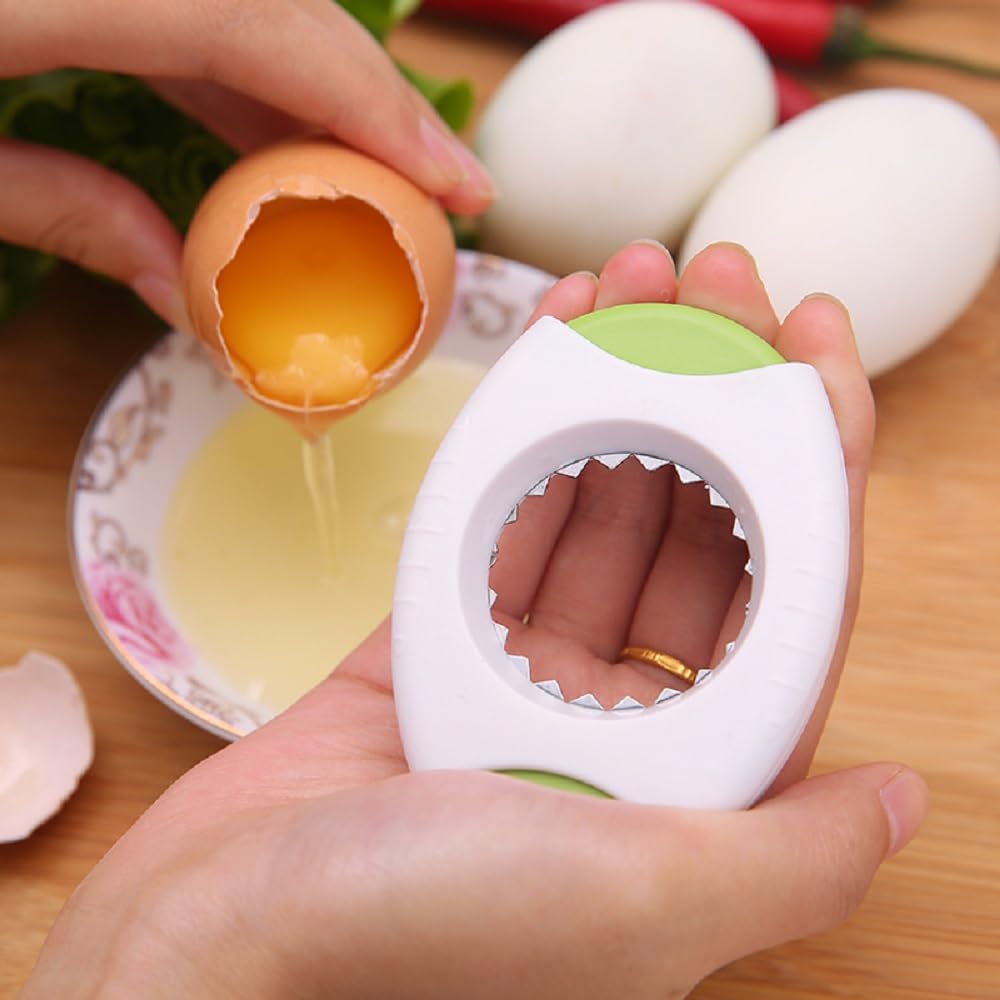 2024 Upgraded Egg Shell Opener & Peeler - Raw & Boiled Egg Separator, Eggshell Cutter & Scissors for Quick Egg Topping - Blue Kitchen Tool for Baking, Cooking & Meal Prep
