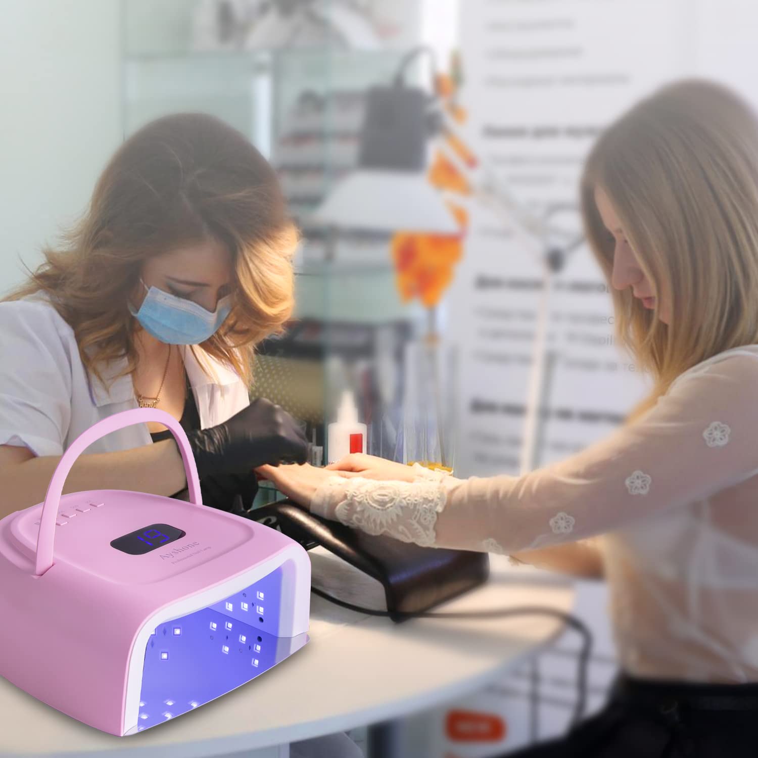 60W Rechargeable LED Gel Nail Lamp - Cordless UV LED Nail Light Dryer with Touch Sensor & LCD Screen for Salon & Home Manicure | Perfect for Gel Polish Curing & Nail Art Drying