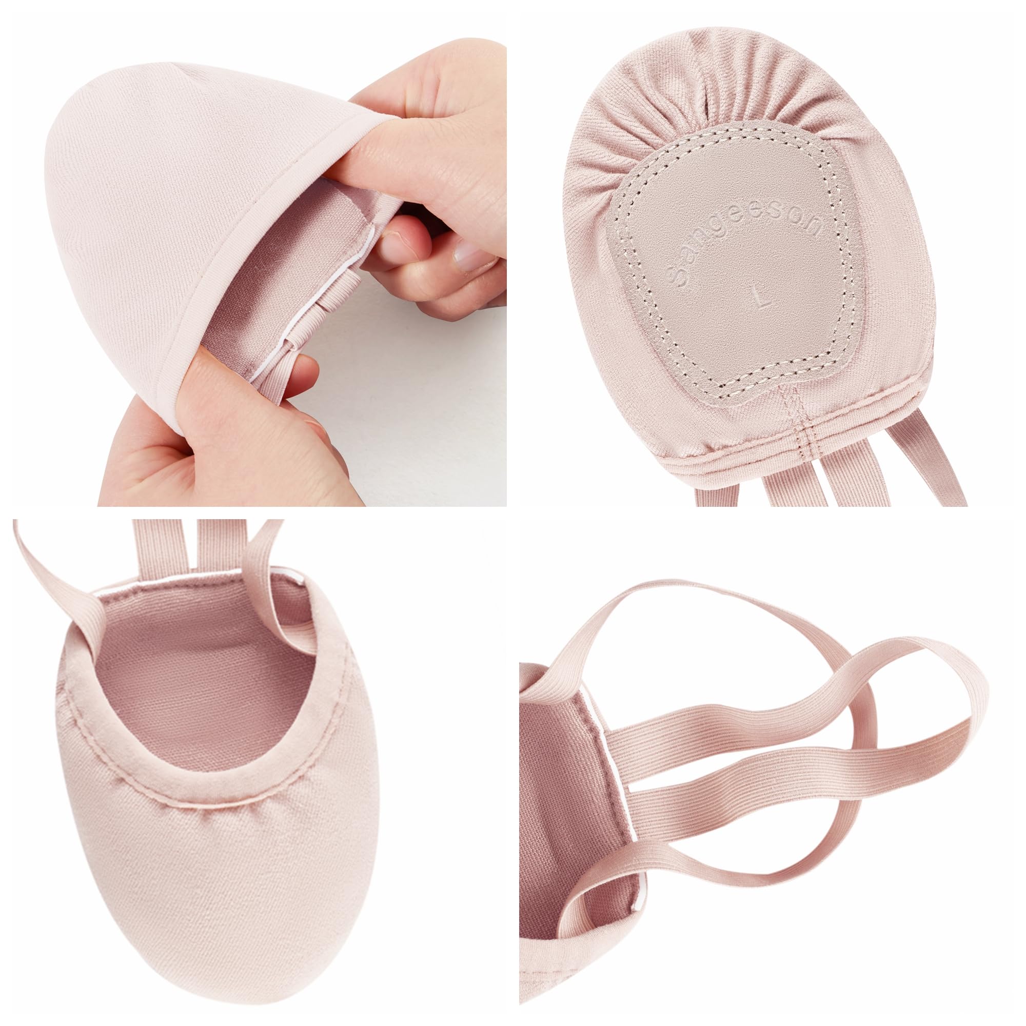 SANGEESON Half Sole Dance Shoes - Stretch Canvas Ballet Shoes for Women & Girls - Perfect for Ballet, Jazz, Contemporary, Lyrical & Modern Dance - Ideal for Studio Practice, Performances & Dance Classes