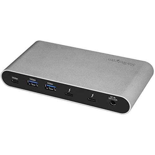 StarTech.com Thunderbolt 3 to USB 3.1 Gen 2 Hub - 4-Port USB-C & USB-A Adapter with 10Gbps Speed - External USB Controller for MacBook Pro, iMac & Windows Laptops - Perfect for Data Transfer, Video Editing & Multi-Device Charging (TB33A1C)