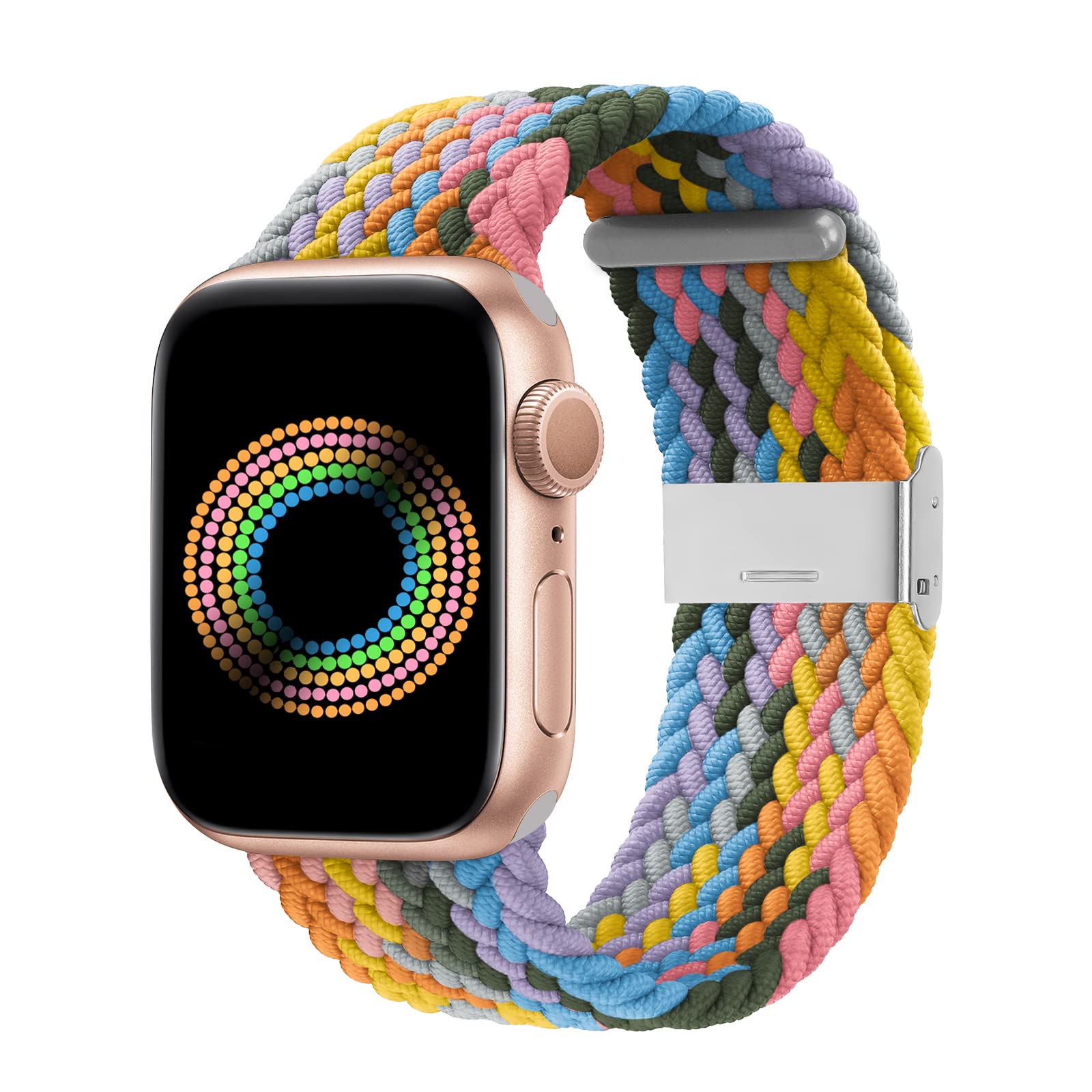 Stretchy Braided Solo Loop Bands for Apple Watch 38mm 40mm 42mm 44mm - Adjustable Elastic Strap Compatible with iWatch SE Series 6/5/4/3/2/1 - Perfect for Workouts, Running & Everyday Wear