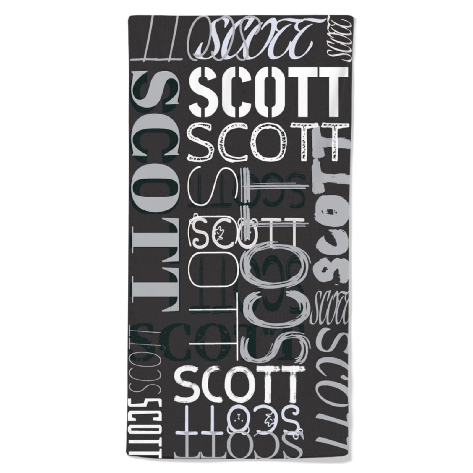 Custom Personalized Beach Towels with Name - Monogrammed for Boys, Girls & Adults (Black) | Perfect for Summer Vacations, Pool Parties & Beach Outings