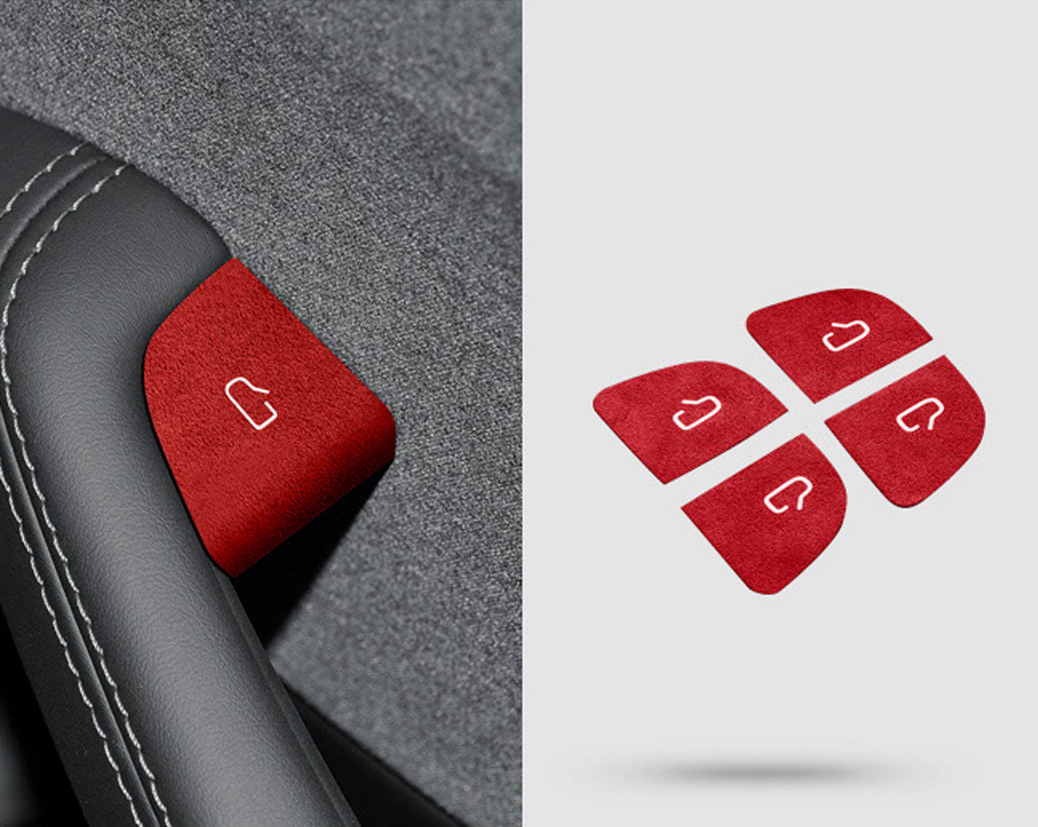 Premium Tesla Alcantara Door Button Wrap Sticker - Compatible with 2024+ Model 3 & 2025+ Model Y - Luxury Interior Upgrade for Enhanced Driving Experience