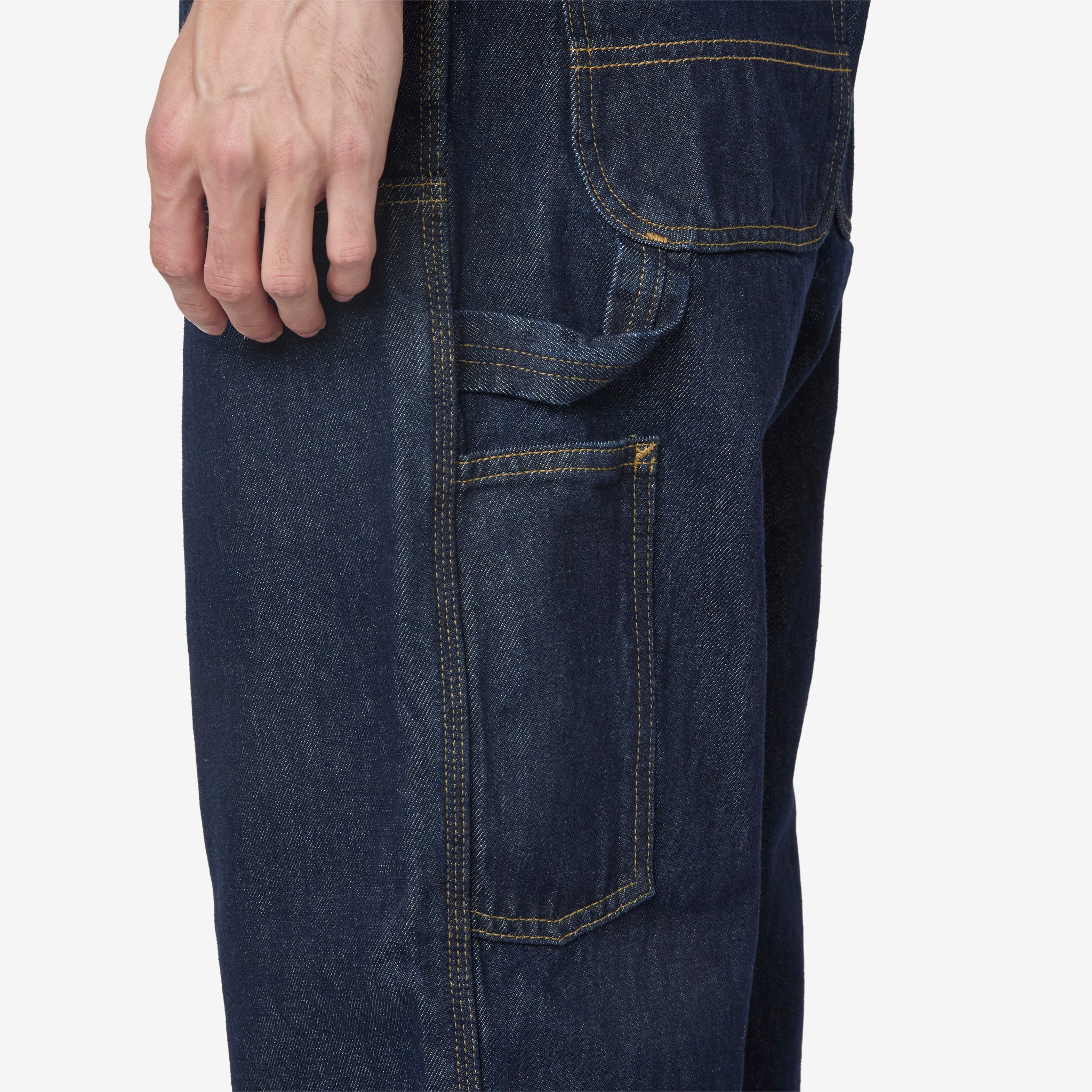 Double Knee Work Pants - Blue Rinsed Denim for Men | Durable Workwear for Construction, Carpentry & Outdoor Jobs