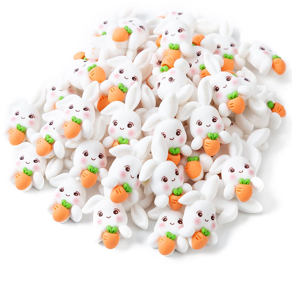 50Pcs Mini Bunny & Carrot Resin Figurines - Easter Decorations, DIY Crafts, Party Table Ornaments - Perfect for Easter Egg Hunts, Spring Centerpieces, and Holiday Home Decor