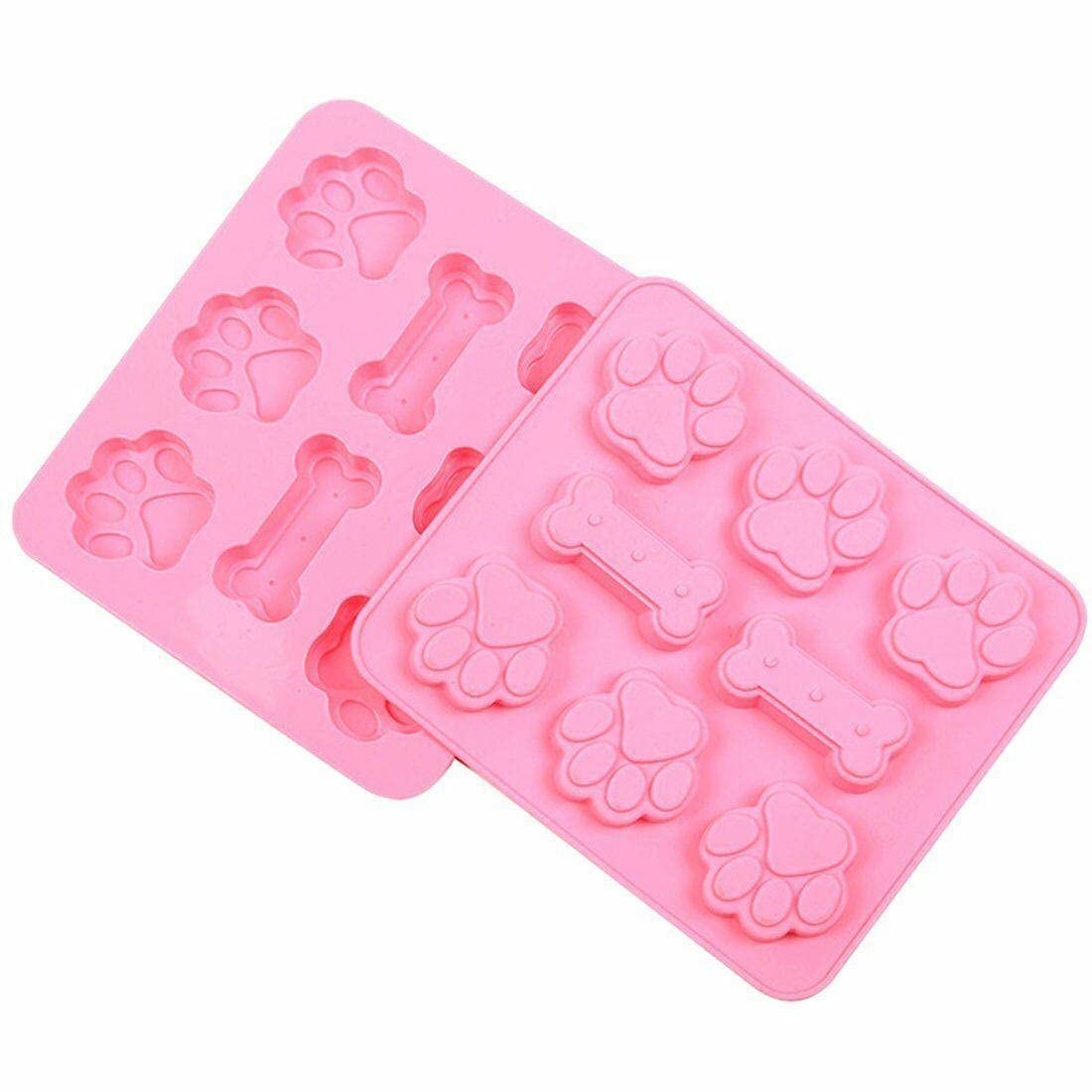 LokoshinA 3-Piece Silicone Dog Paw & Bone Treat Mold Set - Chocolate, Candy & Soap Molds for Baking - Perfect for DIY Pet Treats, Holiday Gifts & Party Favors