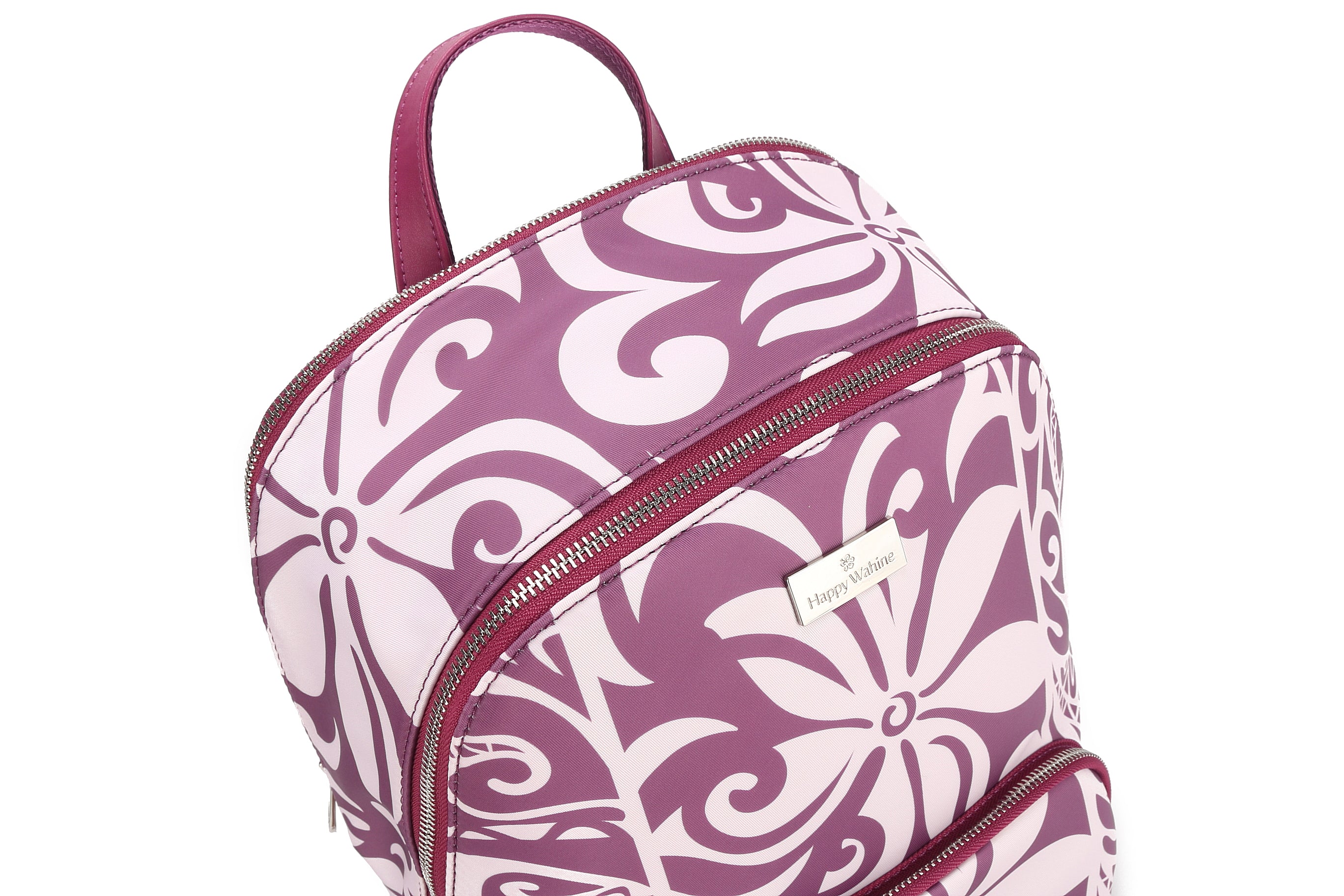 Ke'olu Large Tapa Tiare Mauve Backpack - Stylish & Durable Travel Backpack for Women, School, Hiking & Everyday Use