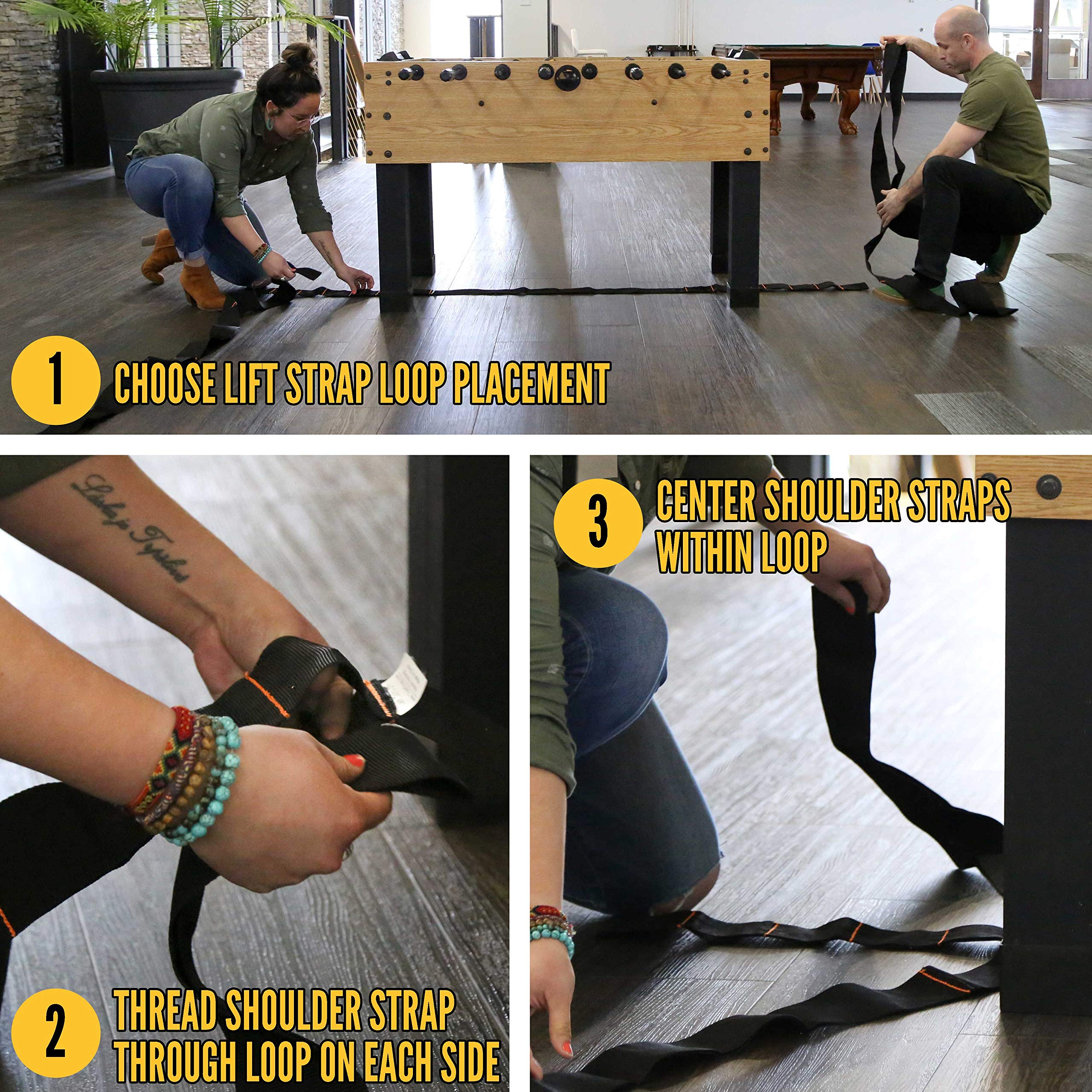 Moving Straps for Heavy Lifting - 650 lbs Capacity TeamStrap for Furniture, Appliances & Mattresses | Safe & Easy 2-Person Moving Tool for Home, Office & Warehouse