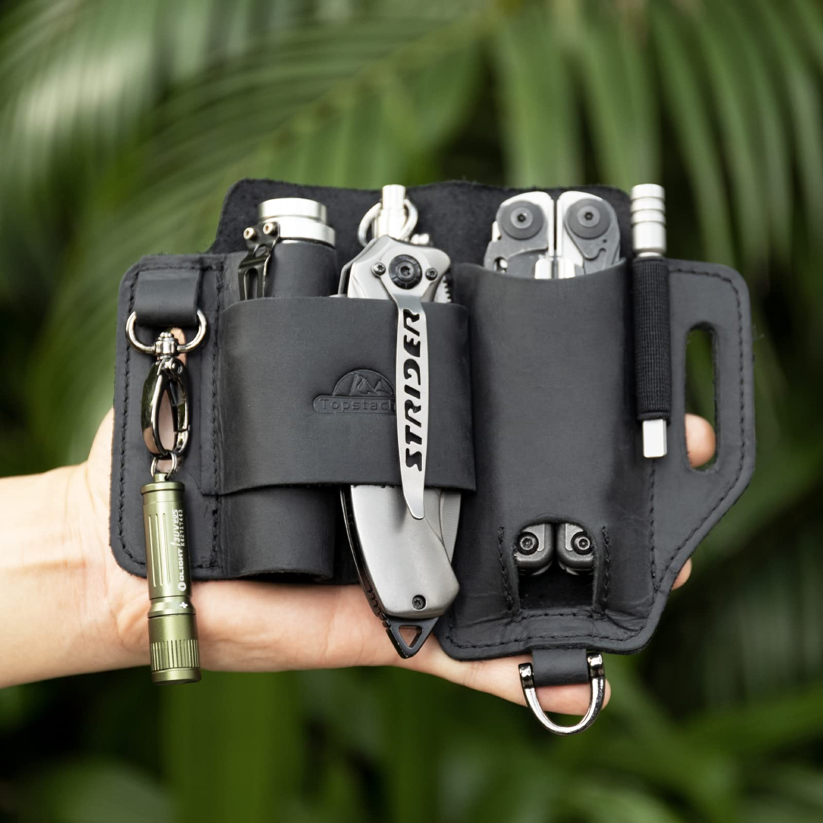 Premium Leather Multitool Sheath - EDC Belt Organizer for Leatherman & Flashlight | Durable Leather Pouch for Work, Outdoor & Everyday Carry | Perfect Men's Gift for Camping, Hiking & DIY Projects