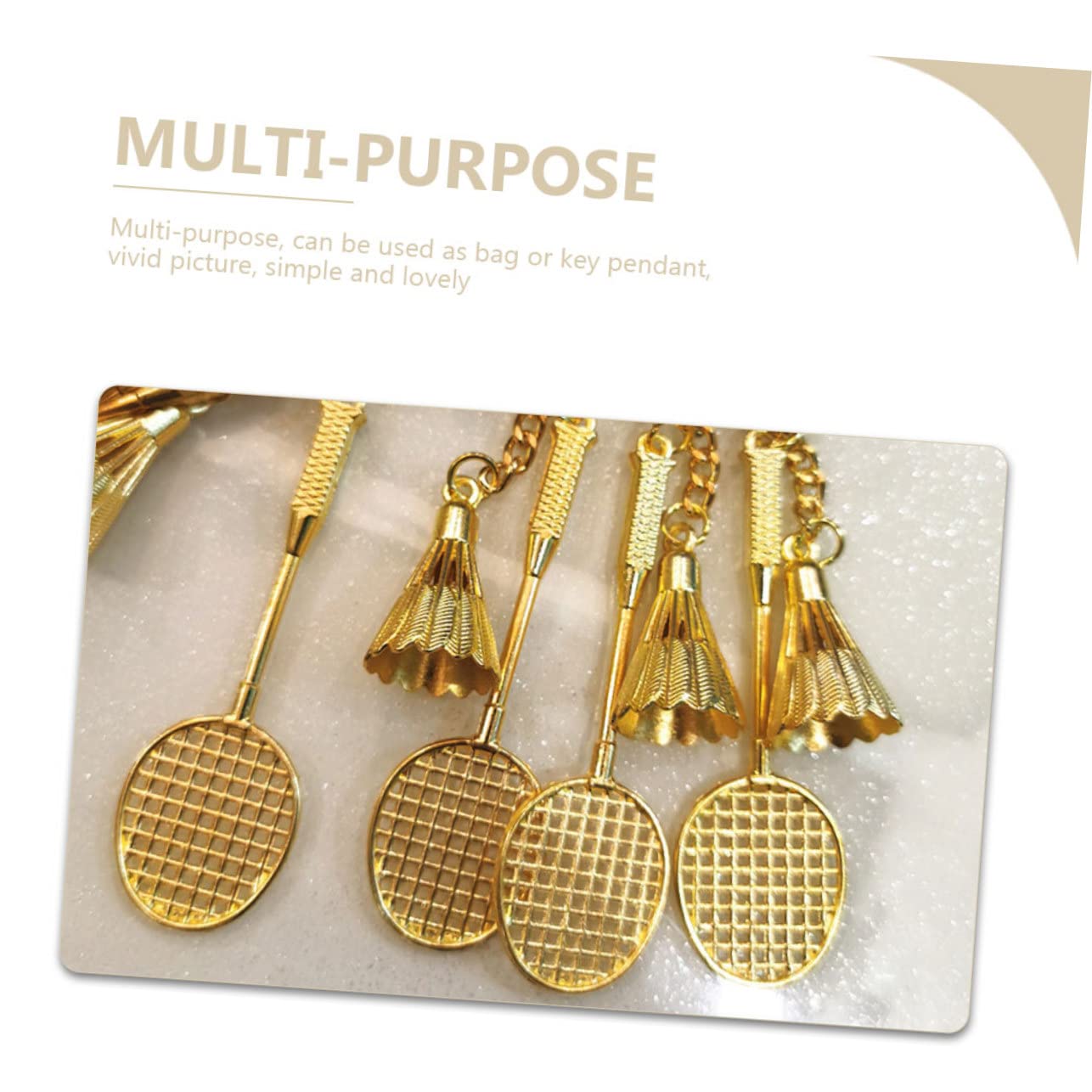 Happyyami 30 Pcs Badminton Keychain for Boys - Golden Zinc Alloy Sports Key Rings - Perfect for Badminton Lovers, Team Gifts & Sports Enthusiasts