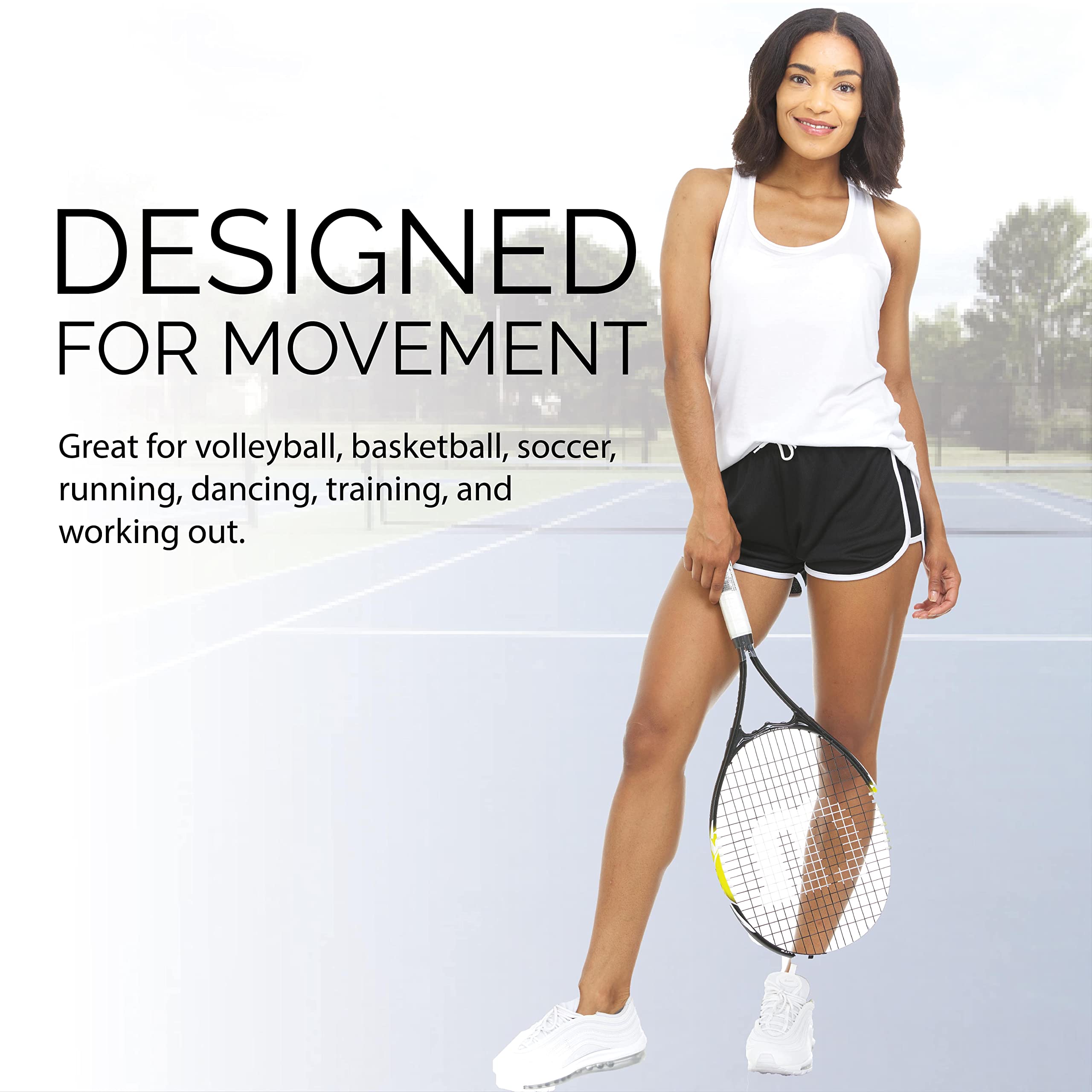 Essential Elements Women's Active Shorts - 5-Pack Drawstring Gym Shorts for Yoga, Workout, Running & Training | Breathable Comfort for Home Exercise, Outdoor Sports & Gym Sessions