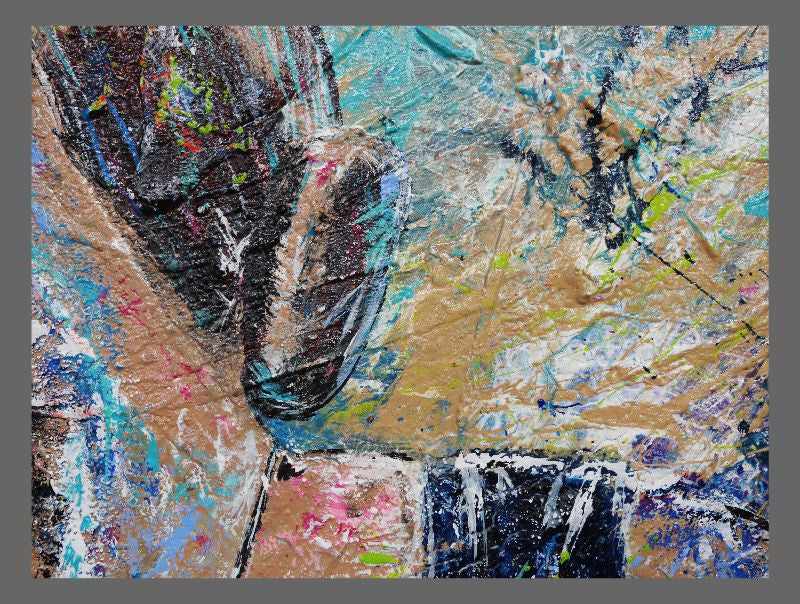 Abstract Realism Britney Spears and Madonna Kiss Painting - Pop Art Wall Decor for Music Fans, Living Room & Bedroom Aesthetic
