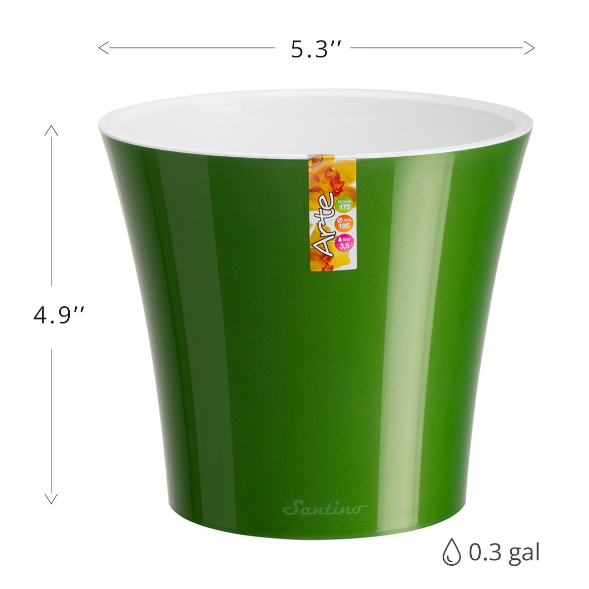 Self Watering Planter Pot 5.3 Inch - White/Black Indoor Flower Pot for House Plants, Herbs, Succulents - Perfect for Home, Office, Balcony & Garden Decor