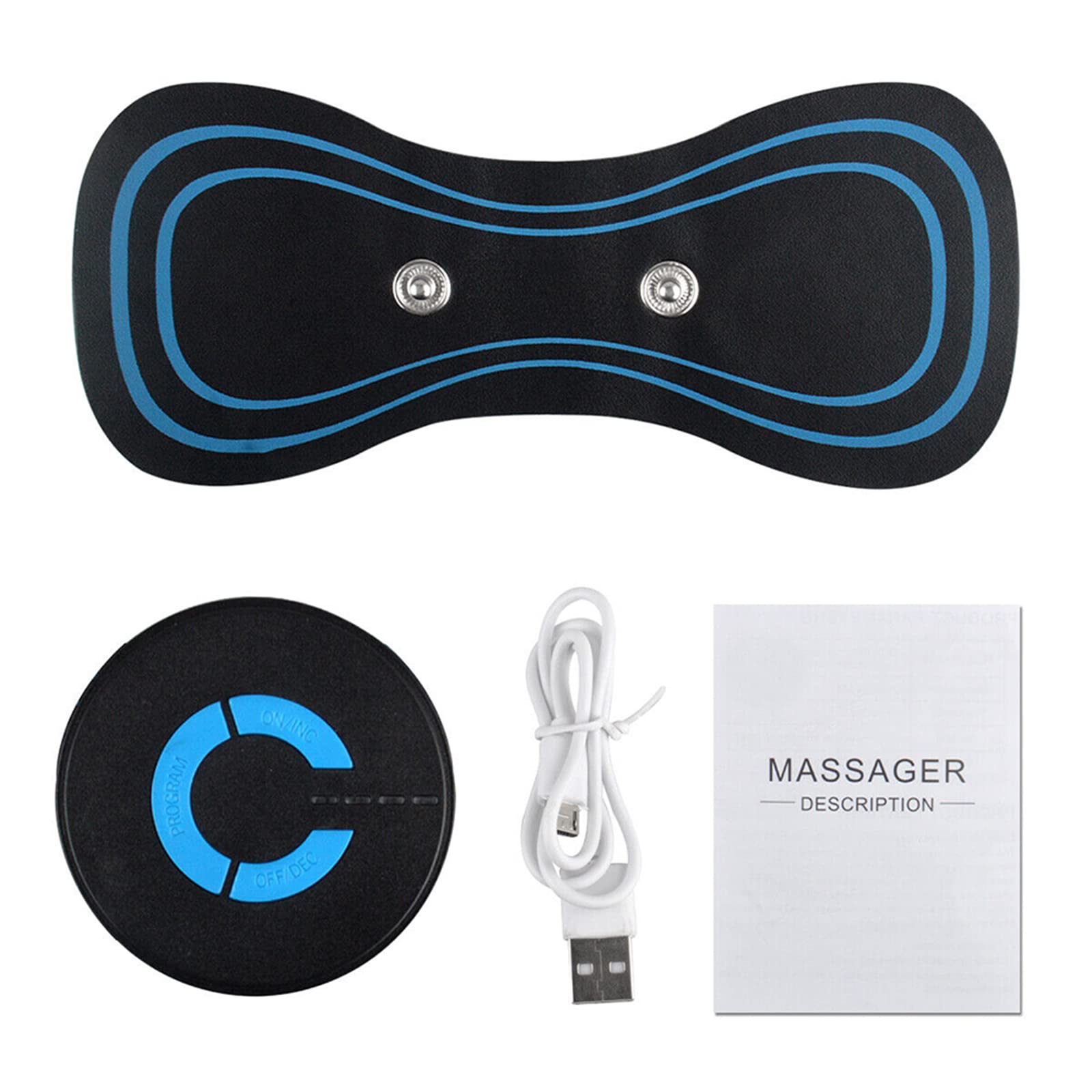 LVYXON Electric Neck Massager - Mini Automatic EMS Lymphatic Drainage Massager, Portable USB Shoulder & Neck Massage Pad for Pain Relief, Office & Home Use