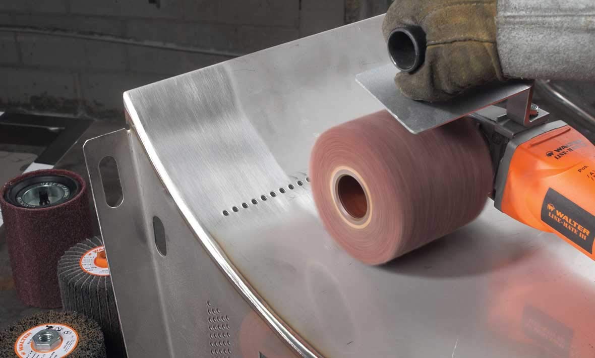 WALTER Linear Finishing Abrasive Drum - Coarse Grit Drum for Surface Preparation & Metal Polishing | Ideal for Woodworking, Metalworking & Industrial Surface Finishing