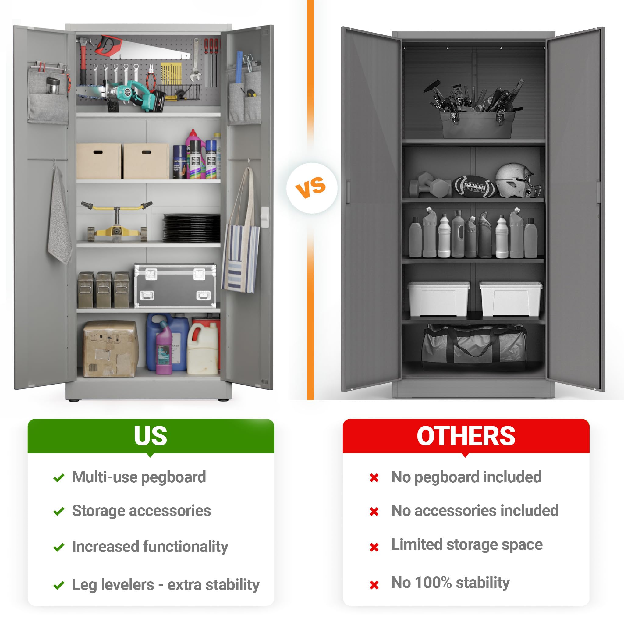 Heavy Duty Locking Metal Storage Cabinet - 71