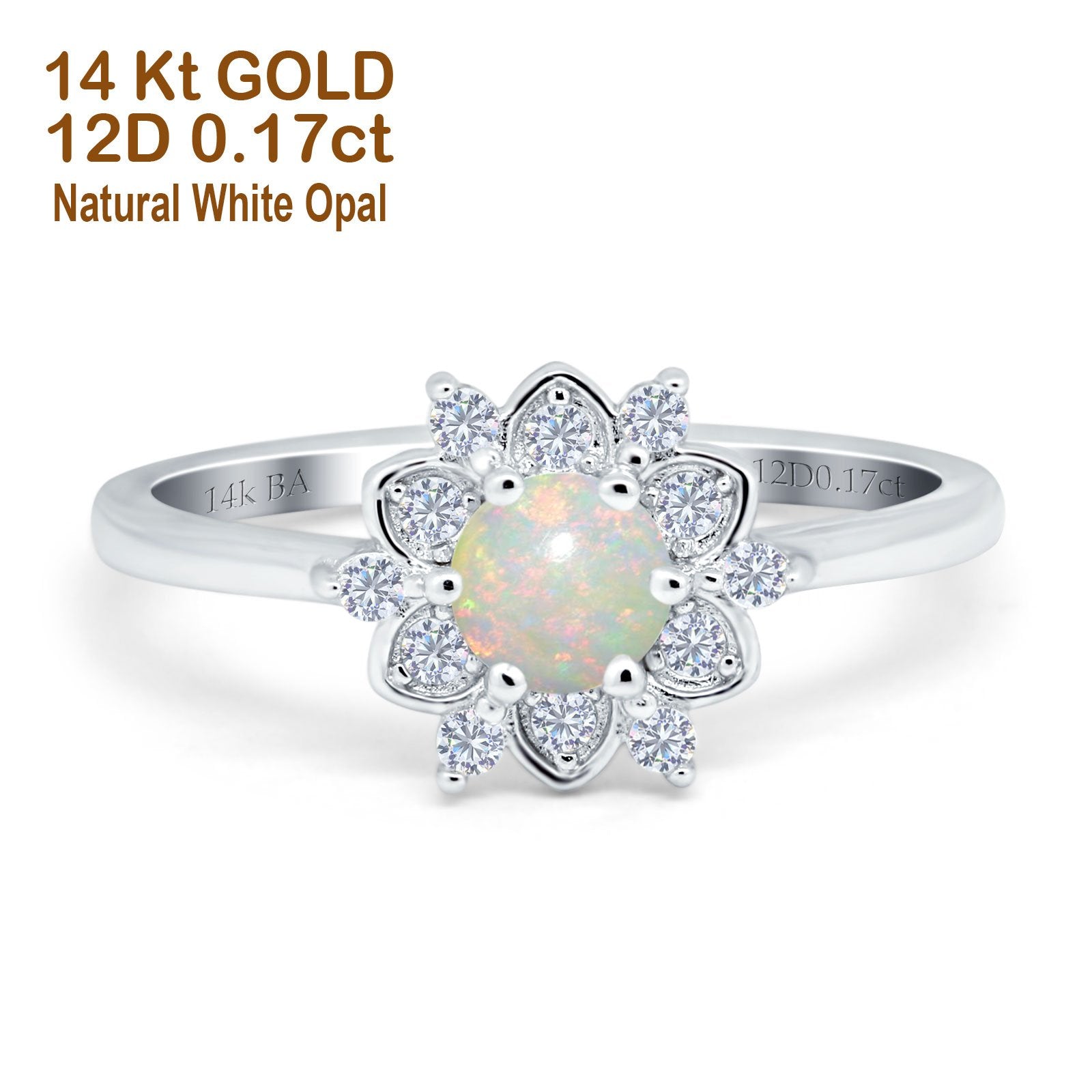 White Gold Natural White Opal