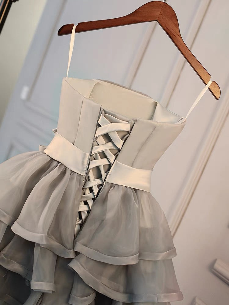 Elegant A-Line Short Prom Dress for Homecoming - J3448 | Flattering Layered Design for Dances & Special Occasions