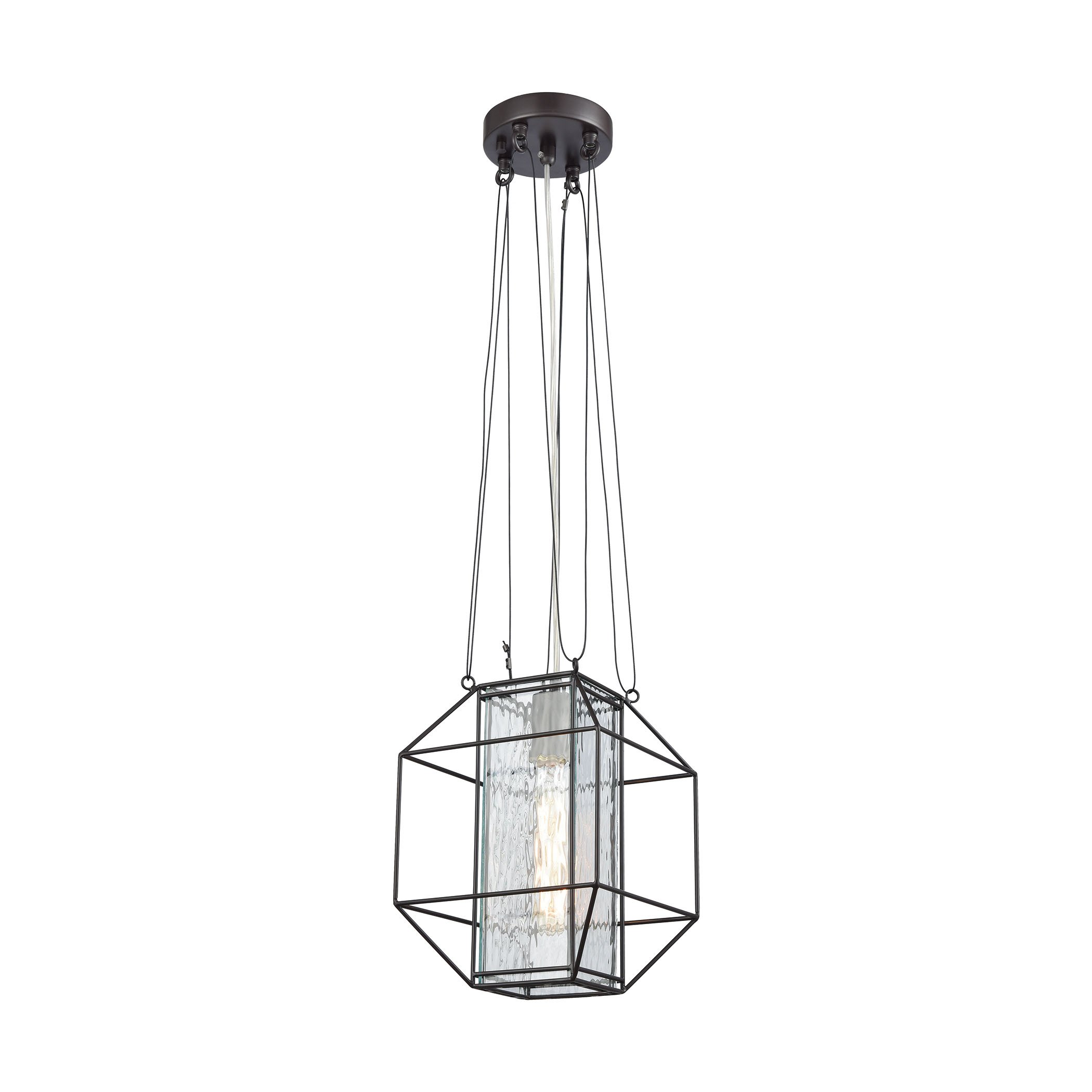 Waterbury 1-Light Pendant Light Fixture in Oil Rubbed Bronze Finish - Perfect for Kitchen Island, Dining Room, or Entryway Lighting
