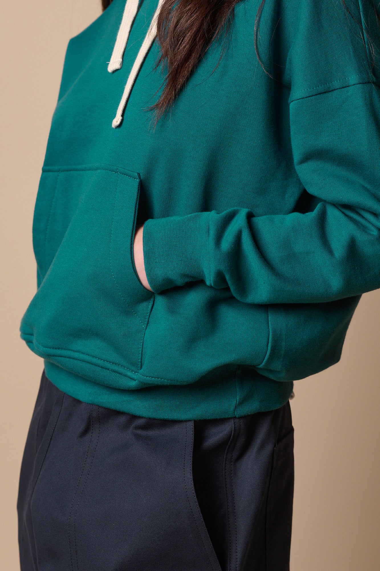 Women's Hooded Sweatshirt - Soft Fleece Pullover with Front Pocket | Teal Green Casual Wear for Women | Perfect for Fall, Winter & Outdoor Activities