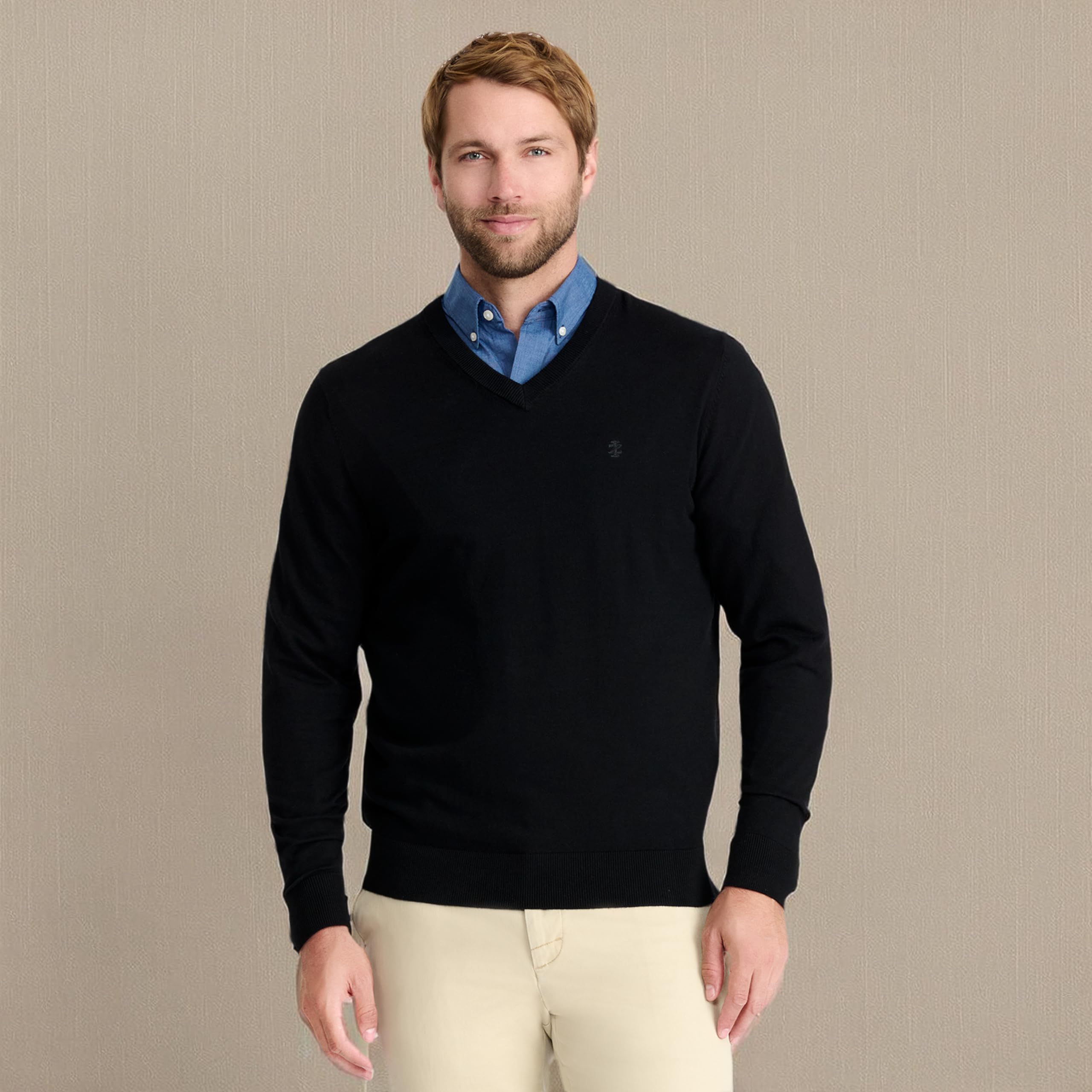 IZOD Men's Premium Soft V-Neck Sweater - Comfortable Casual Pullover for Fall & Winter - Perfect for Office, Date Night & Weekend Outings