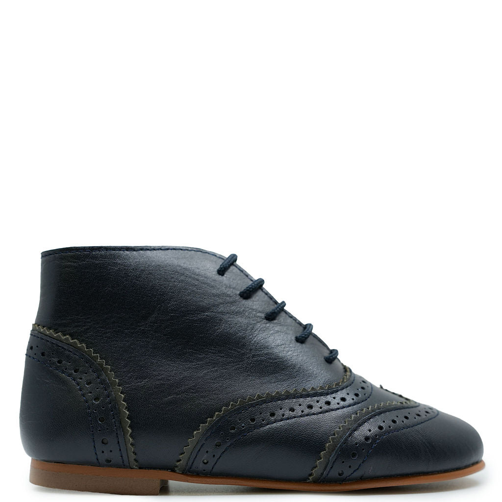 Sonatina Navy Lace Up Ankle Boots for Women - Stylish Chunky Heel Booties for Fall & Winter - Perfect for Office, Date Night & Casual Outfits