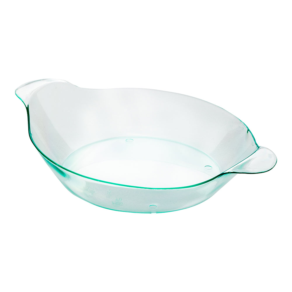 100-Pack Seagreen Oval Plastic Mini Handled Plates (3.75