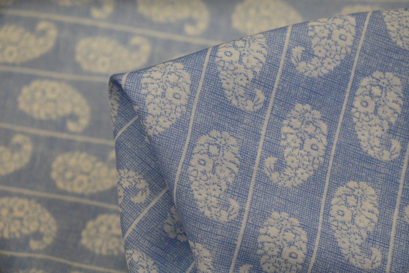 Capri Blue Striped Voile Fabric - Lightweight & Breathable Material for Summer Dresses, Curtains, and Home Decor