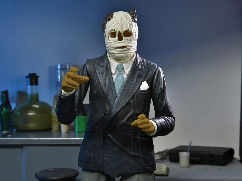 Universal Monsters Ultimate Invisible Man Action Figure - Collectible Toy for Horror Fans, Halloween Decor & Movie Memorabilia Display