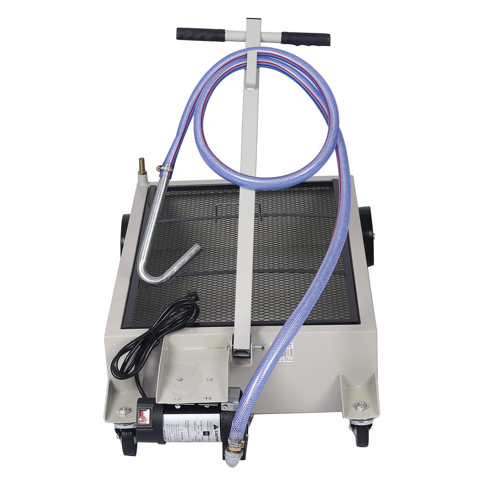 Henf 20 Gallon Electric Oil Drain Pan with Pump - Low Profile Portable Oil Drainer for Trucks, Includes T-Handle, Wheels & 7ft Hose - Ideal for DIY Auto Maintenance & Garage Oil Changes