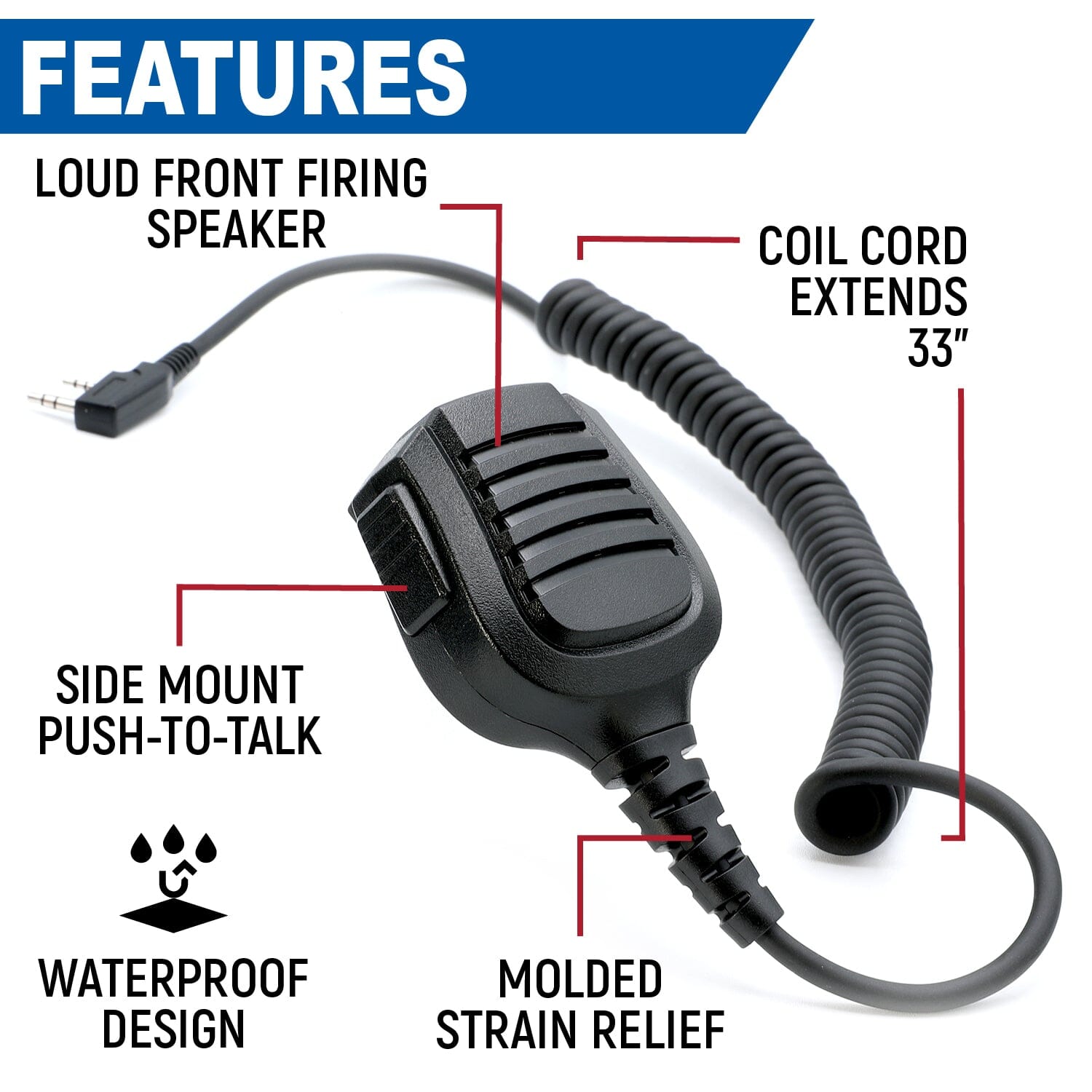 Rugged R1 Business Band Two-Way Handheld Radio with Hand Mic - Durable Walkie Talkie for Construction, Warehouse & Outdoor Adventures