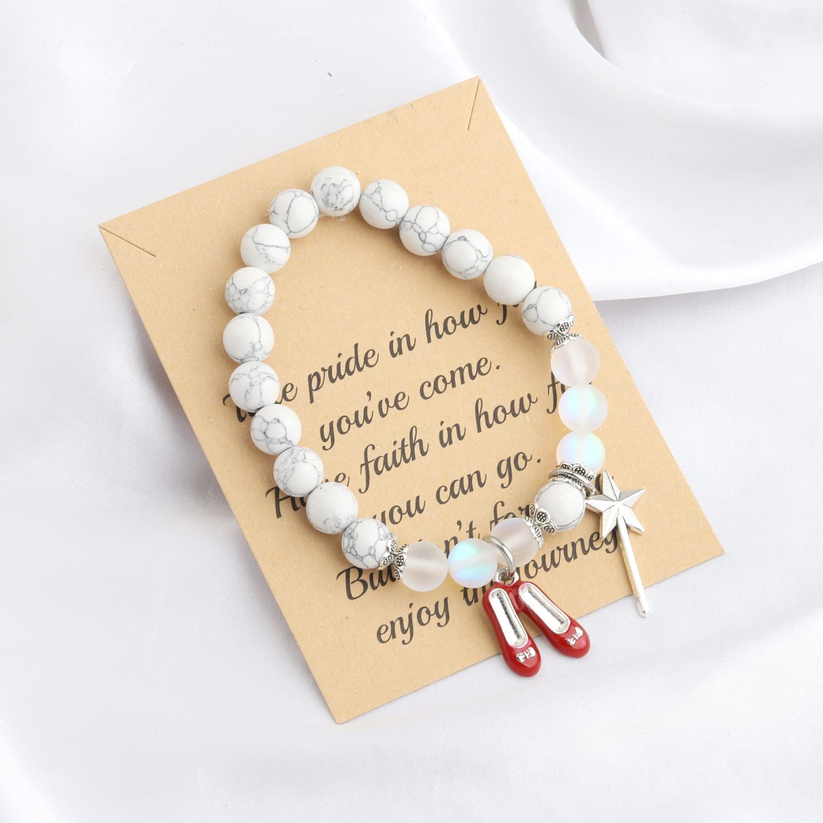 FUSTMW Red Shoe Bracelet - Dorothy Inspired Jewelry Gift for Movie Fans - Perfect for Wizard of Oz Costumes, Cosplay, and Themed Parties