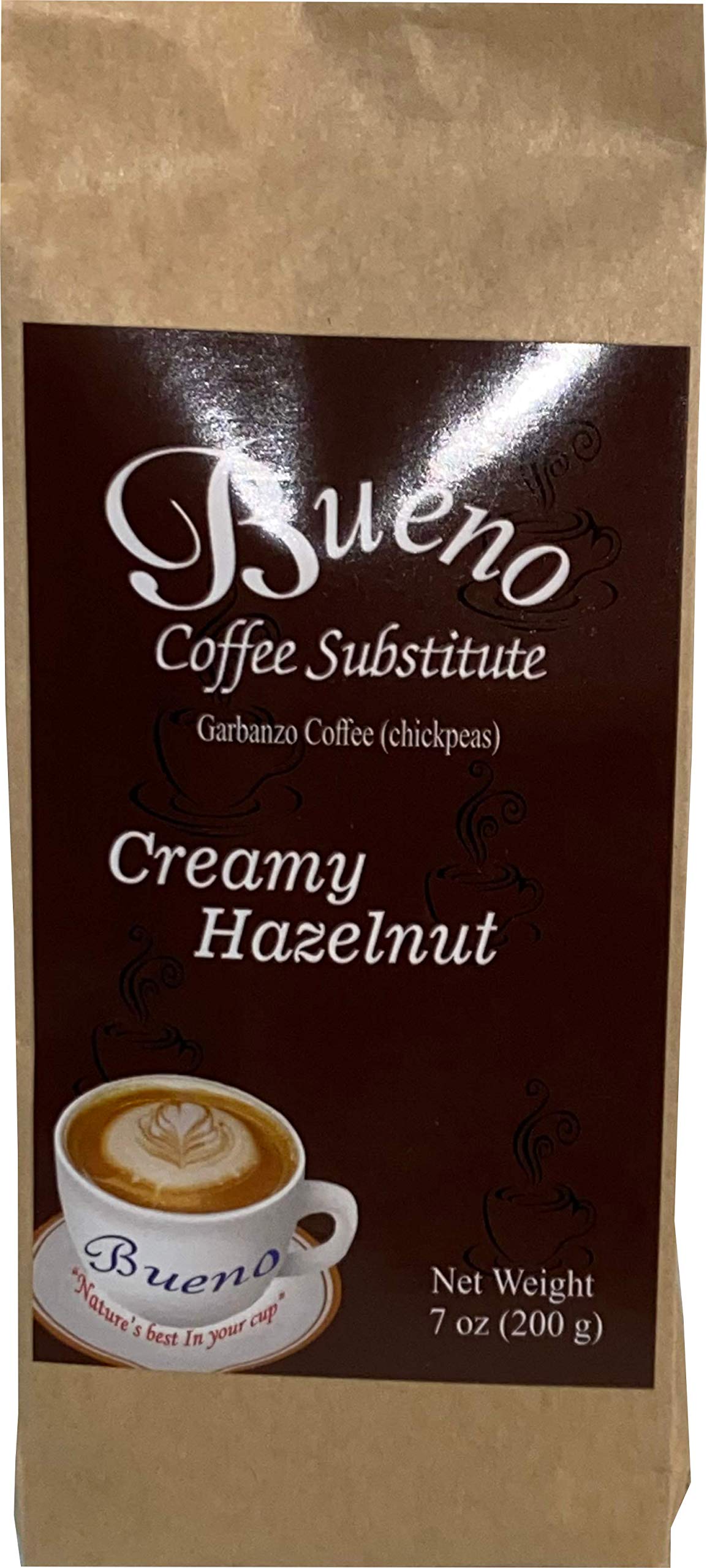 Organic Creamy Hazelnut Coffee Substitute - 12 Pack (7oz Bags) | Dairy-Free, Vegan Instant Drink Mix for Breakfast, Office & Camping