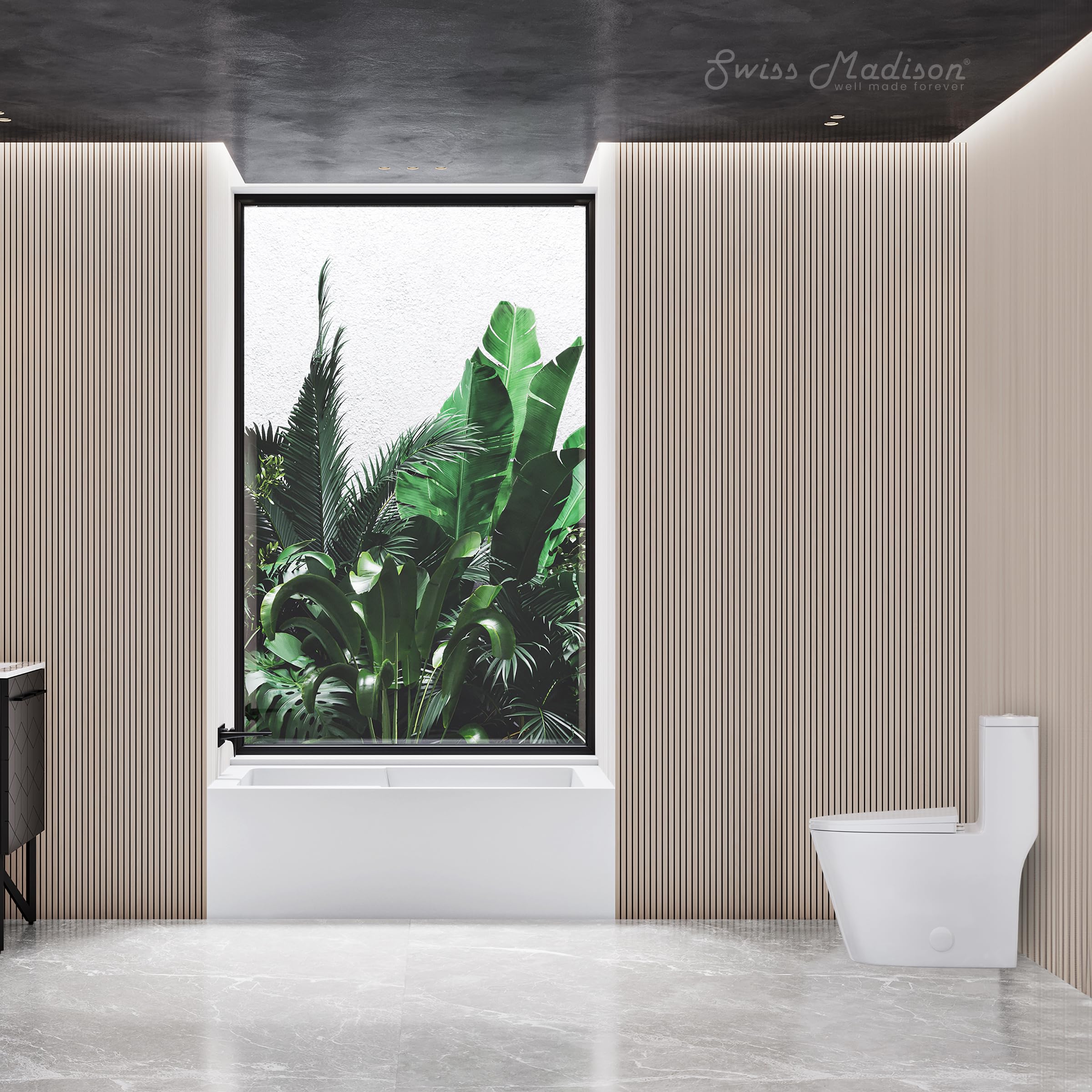 Swiss Madison Dreux One Piece Toilet - Modern ADA Compliant Bathroom Toilet with Elongated Bowl & Dual Flush (0.95/1.26 GPF) in Glossy White - Perfect for Small Bathrooms, Apartments & Modern Home Renovations
