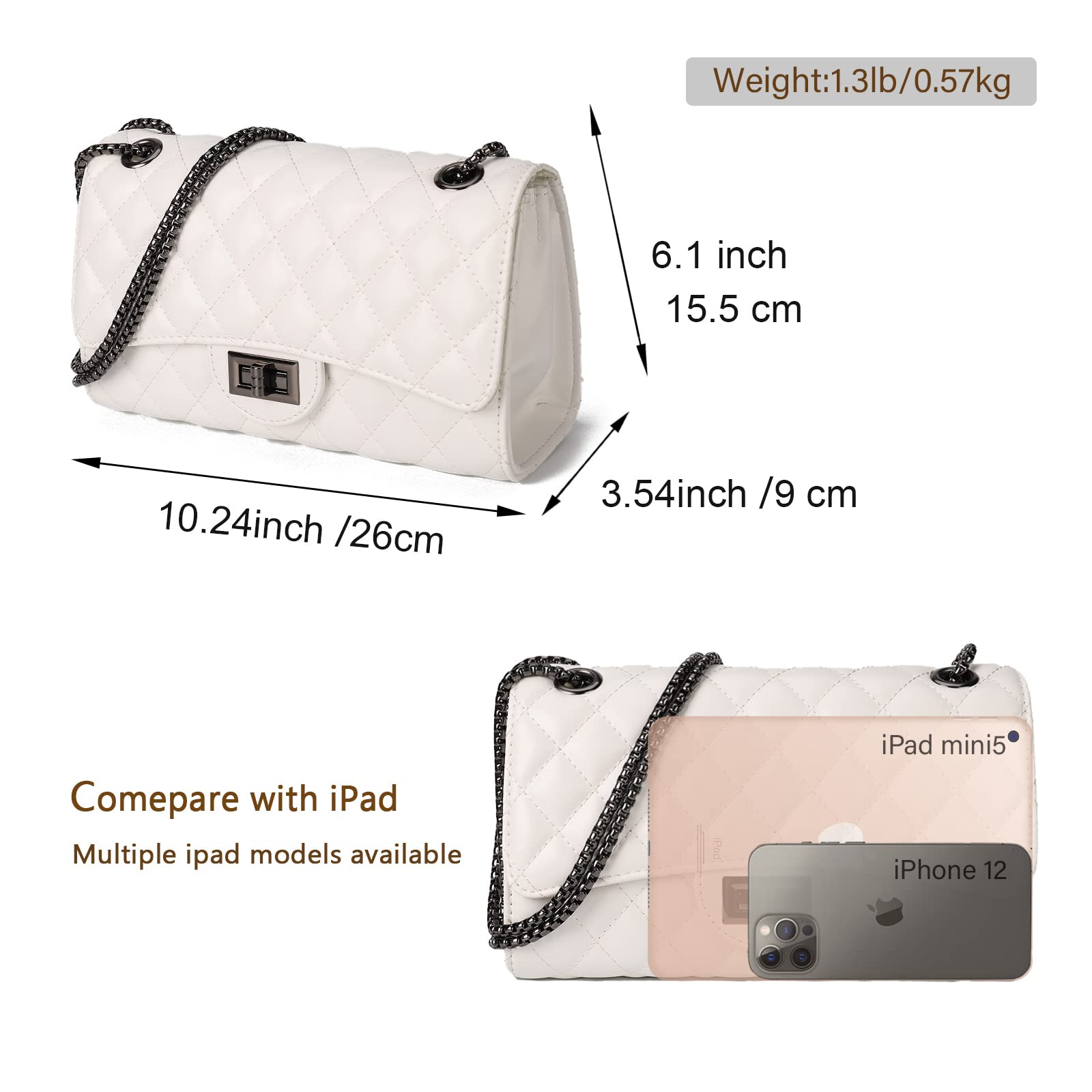 Trendy Gladdon Quilted Crossbody Purse for Women - Fashionable Shoulder Bag with Chain Strap | Perfect for Daily Use, Shopping & Evening Out