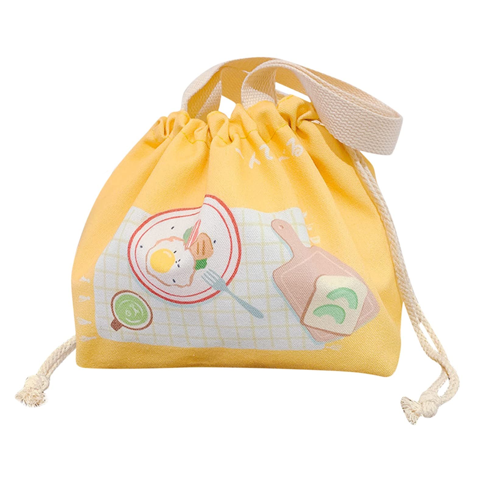 NQyIOS Insulated Lunch Bag - Cute Cartoon Japanese Style Thermal Tote for Women, School, Work & Picnics | Reusable Canvas Handbag for Food Storage & Shopping