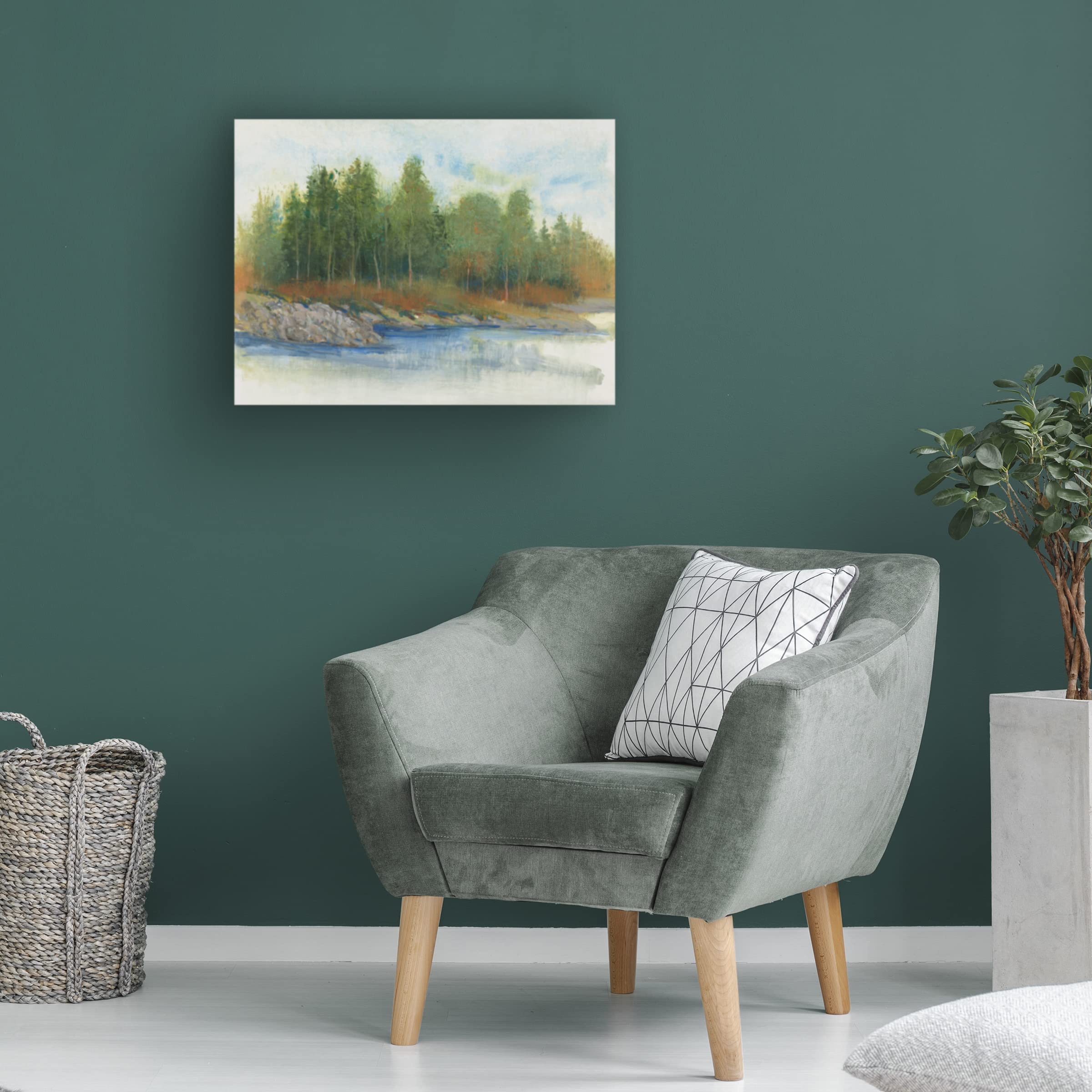Trademark Fine Art 'From the Banks I' Canvas Wall Art by Tim O'Toole - Stunning Landscape Painting for Living Room, Bedroom & Office Decor