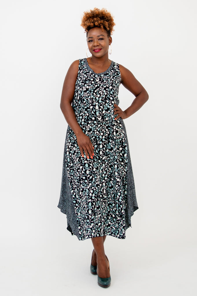 Ari Dress with Kuncup Design - Elegant Floral Print Women's Dress for Parties, Weddings & Special Occasions