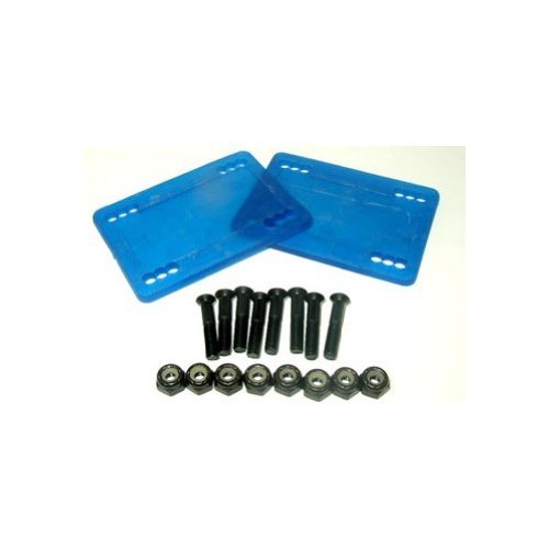 H Block Skateboard Blue Riser Pads 1/8