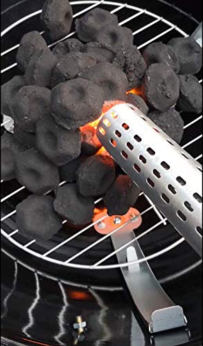 GasSaf Electric Charcoal Fire Starter for Big Green Egg & BBQ Smokers - Built-in Blower with Mica Core - Fast & Safe Lighter for BGE Grills, Fire Pits, Fireplaces & Outdoor Cooking - Perfect for Backyard BBQs, Camping & Patio Gatherings