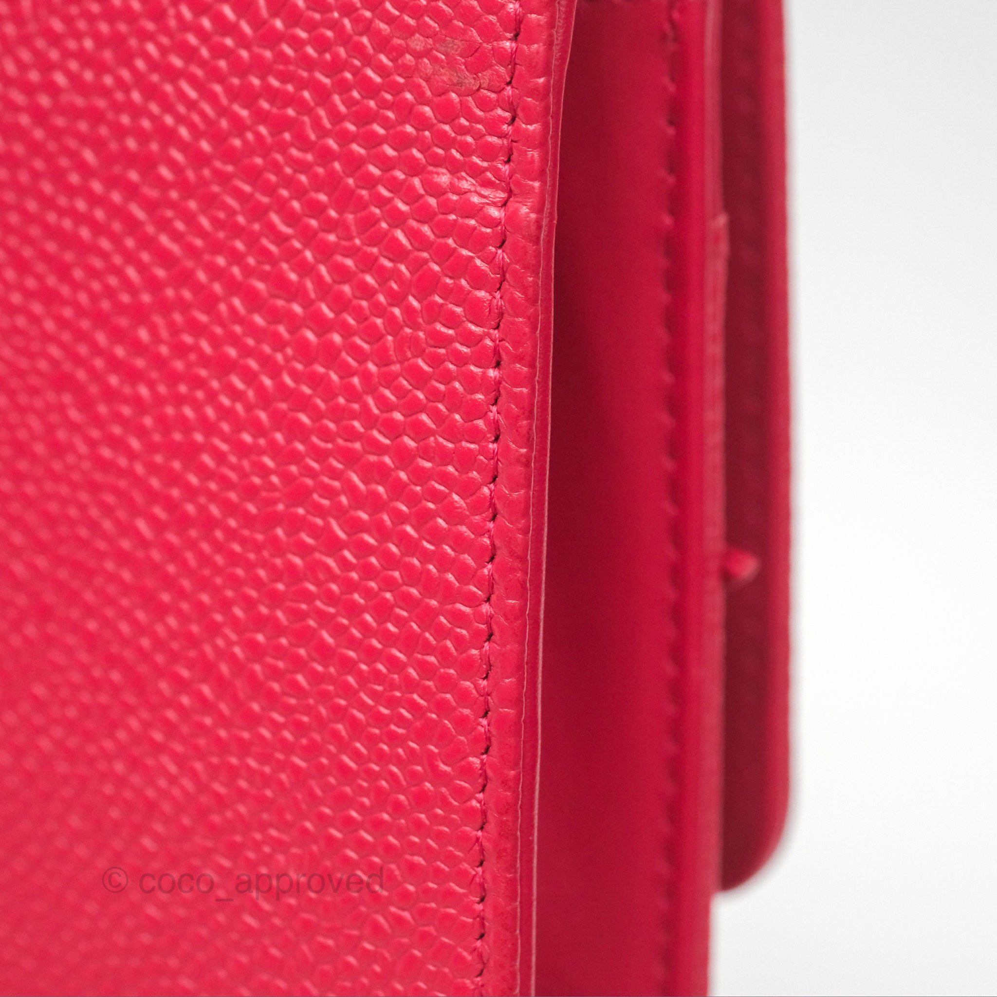 Chanel CC Wallet On Chain WOC in Dark Pink Caviar Leather with Silver Hardware - Perfect for Evening Events, Parties & Luxury Fashion Accessories