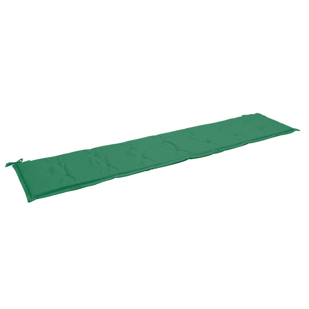 Waterproof Indoor Outdoor Patio Bench Cushion 78.7x19.7 Inches - Soft Seat Pad with Ties for Porch Swing, Loveseat, Garden Furniture - Durable Green Outdoor Cushion for Deck, Poolside & Backyard Relaxation