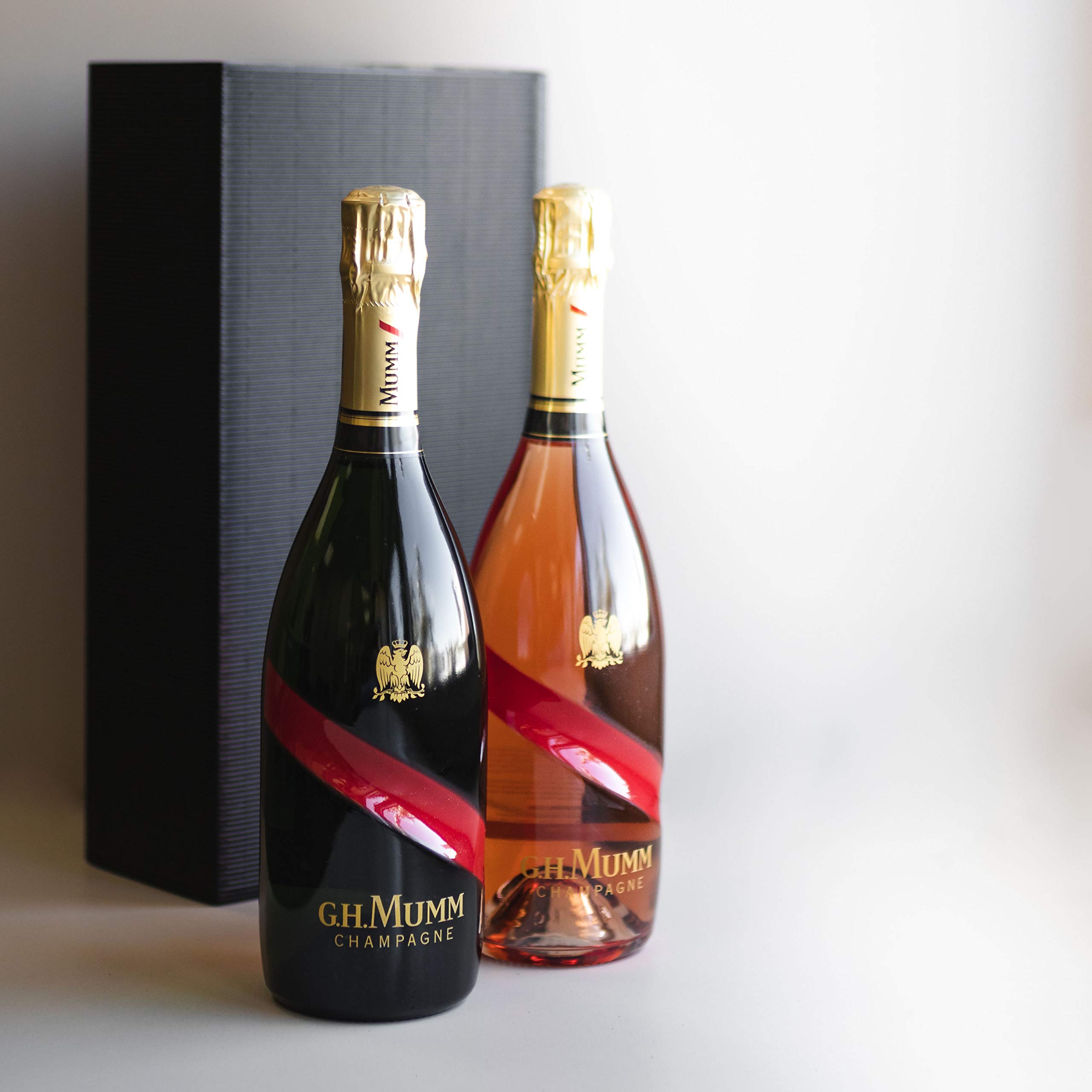 Premium G.H. Mumm Champagne Gift Set - 2 Bottles (0.75L Grand Cordon & Rosé) in Elegant Gift Box | Perfect for Anniversaries, Weddings & Romantic Celebrations