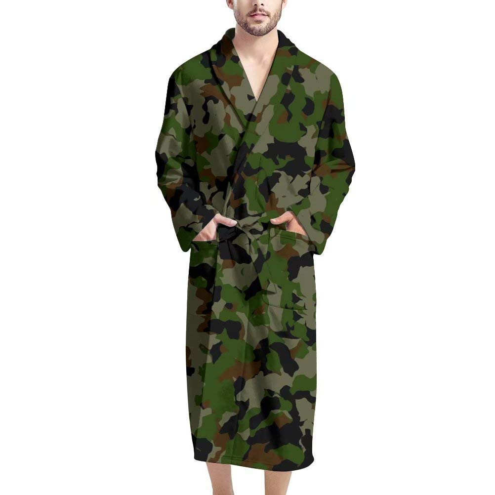 AFPANQZ Men's Long Sleeve Bathrobe - Soft Waffle Weave Absorbent Robe for Teen Boys & Adults - Full Length Lounge Robe for Home, Sleepwear & Spa Relaxation