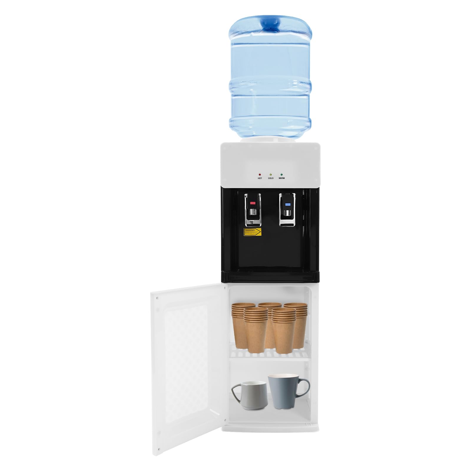 550W Top Loading Hot and Cold Water Dispenser - 5 Gallon Floor Standing Water Cooler with Drinking Fountain, 110V for Home, Office, School, Party & Commercial Use | Perfect for Hydration in Workplaces, Events and Daily Life